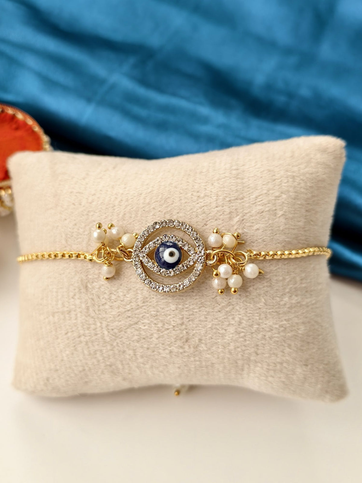 Evil Eye designer couple rakhi bracelet, premium rakhi for bhaiya bhabhi 2026