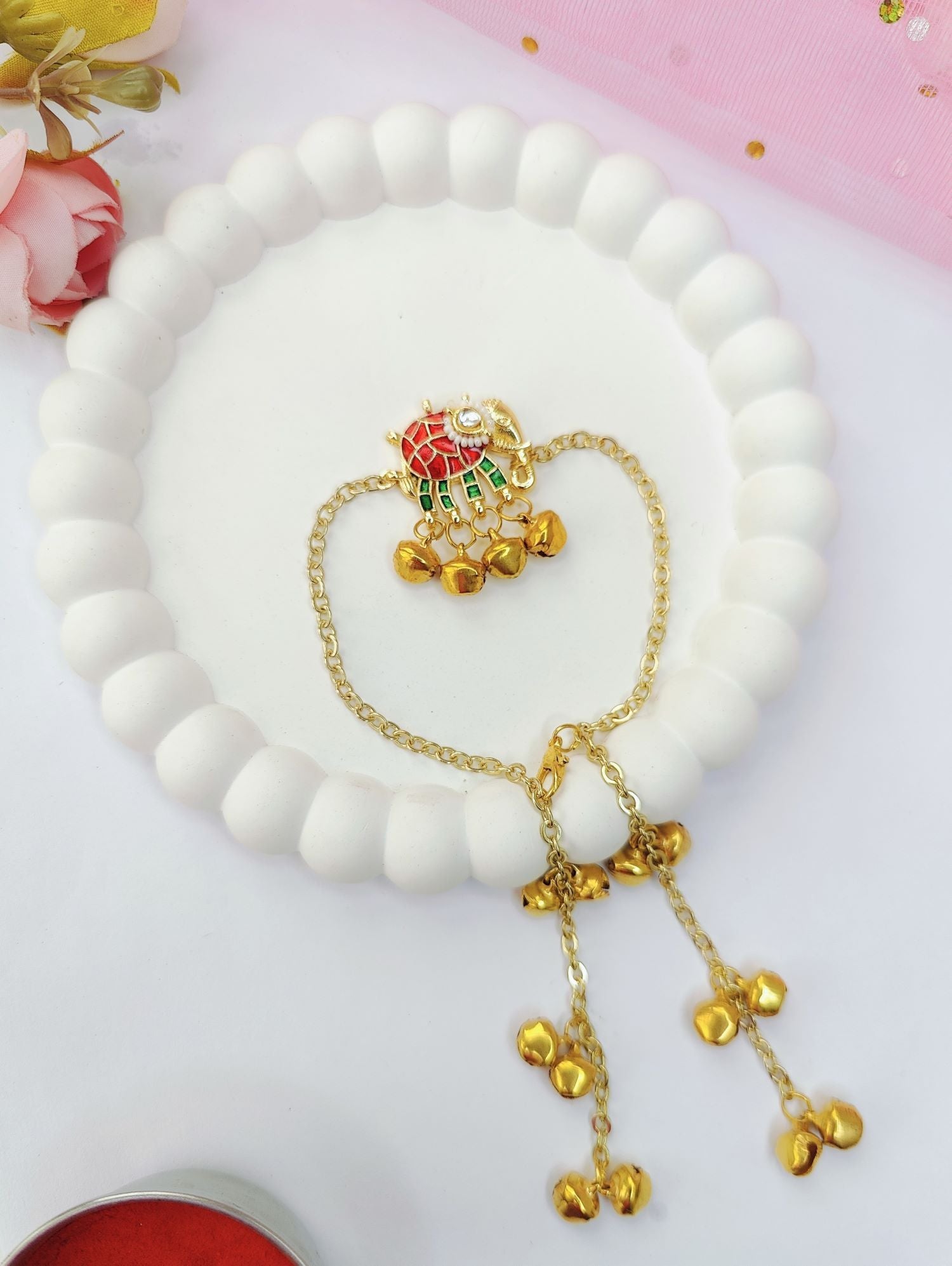 handmade kashmiri elephant kundan rakhi, premium rakhi 2026 set