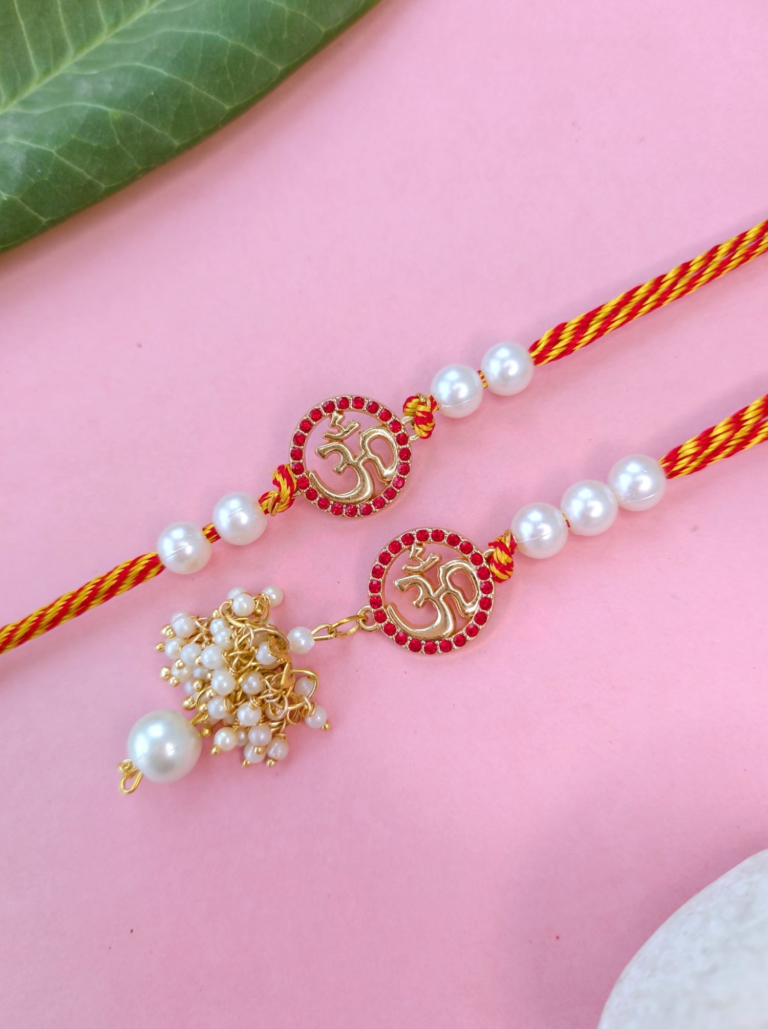 om kundan handmade couple rakhi set, lumba rakhi for bhabhi 2026