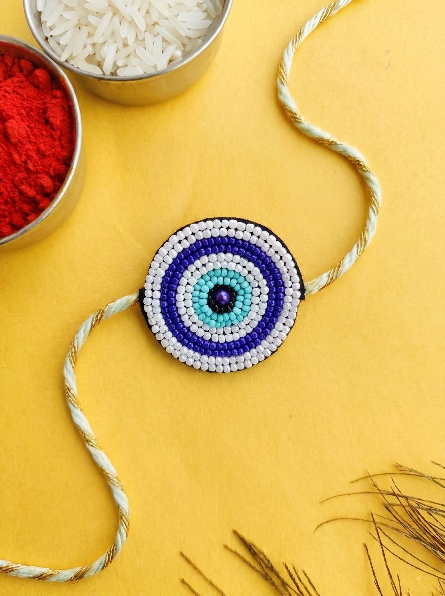 Handmade Evil Eye Rakhi Combo for Bhai & Bhabhi – Rakhi 2026