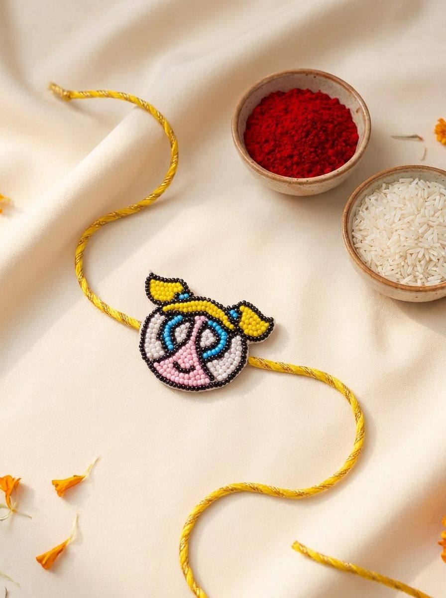 Handmade Beaded Kids Rakhi Powerpuff Girls Design 2026