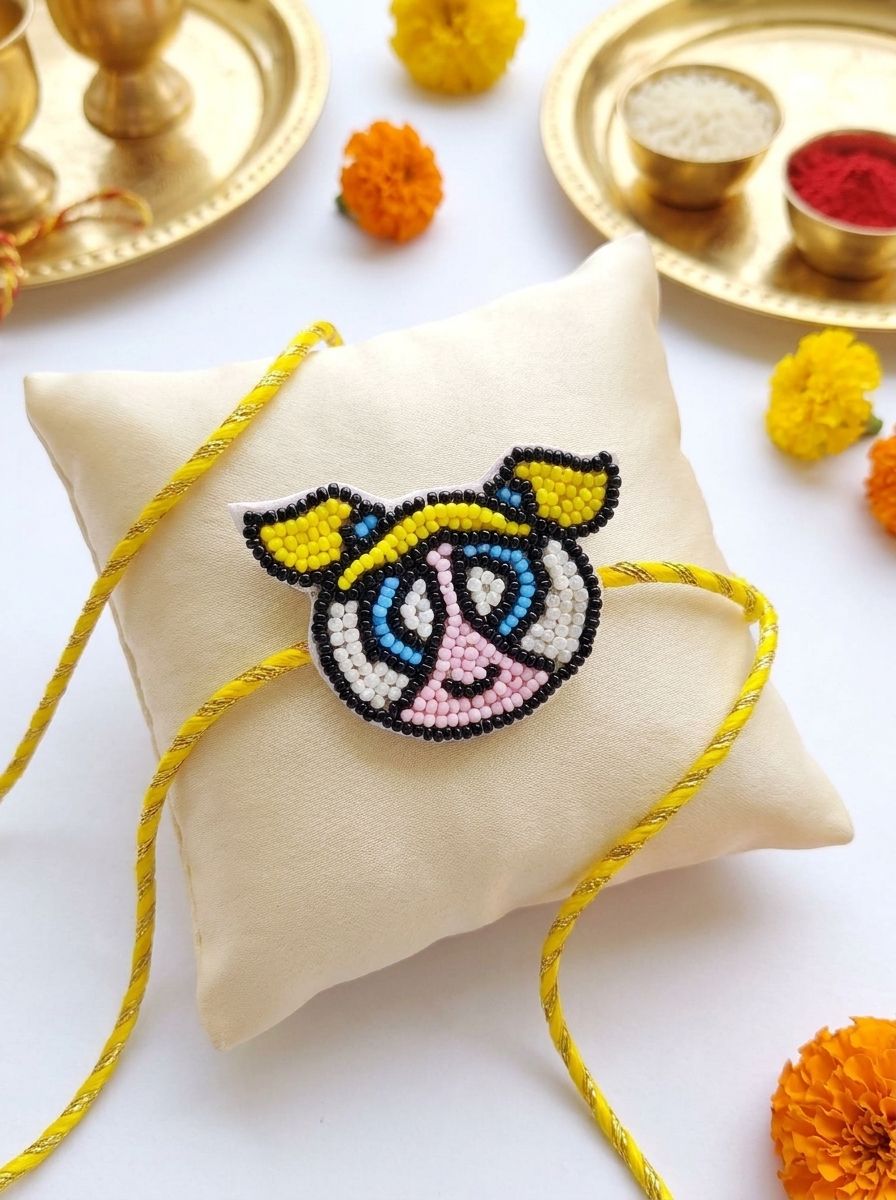 Handmade Beaded Kids Rakhi Powerpuff Girls Design 2026