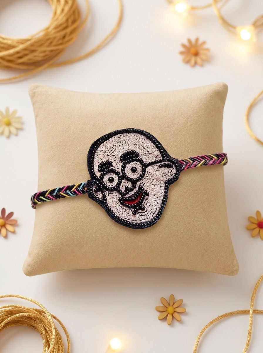 Patlu Handmade Beaded Rakhi for Kids Spinner Band 2026