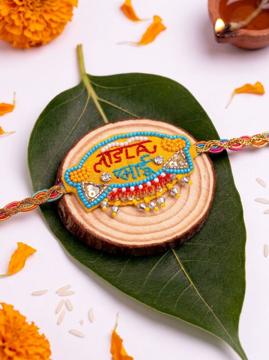 Handmade Creative Rakhi 2026 – Vibrant Beaded Keepsake for Bhai