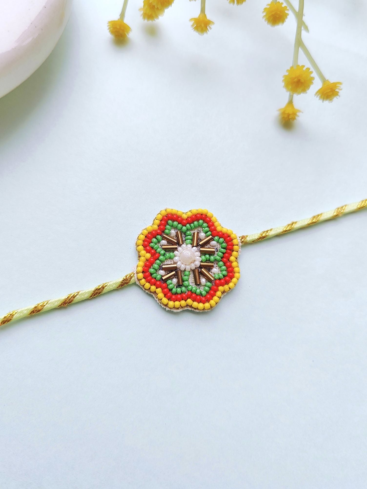 Handmade Multicolor Flower Rakhi for Brother & Bhabhi 2026 Duo