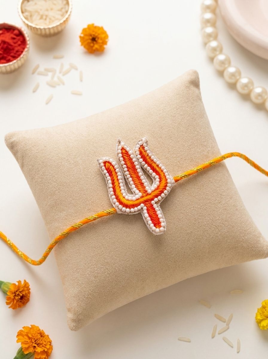 Shiva Trishul Handmade Rakhi for Brother with Om Charm 2026