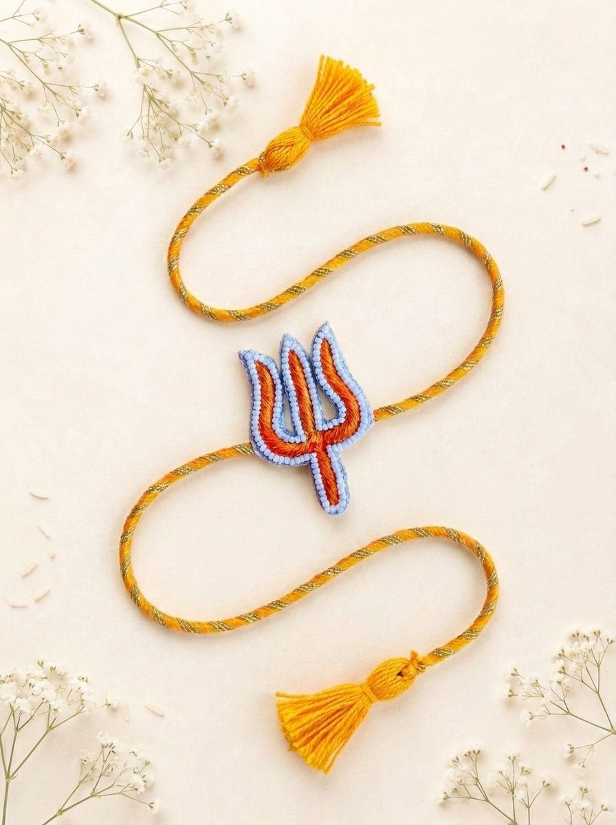 Shiva Trishul Handmade Rakhi for Brother with Om Charm 2026