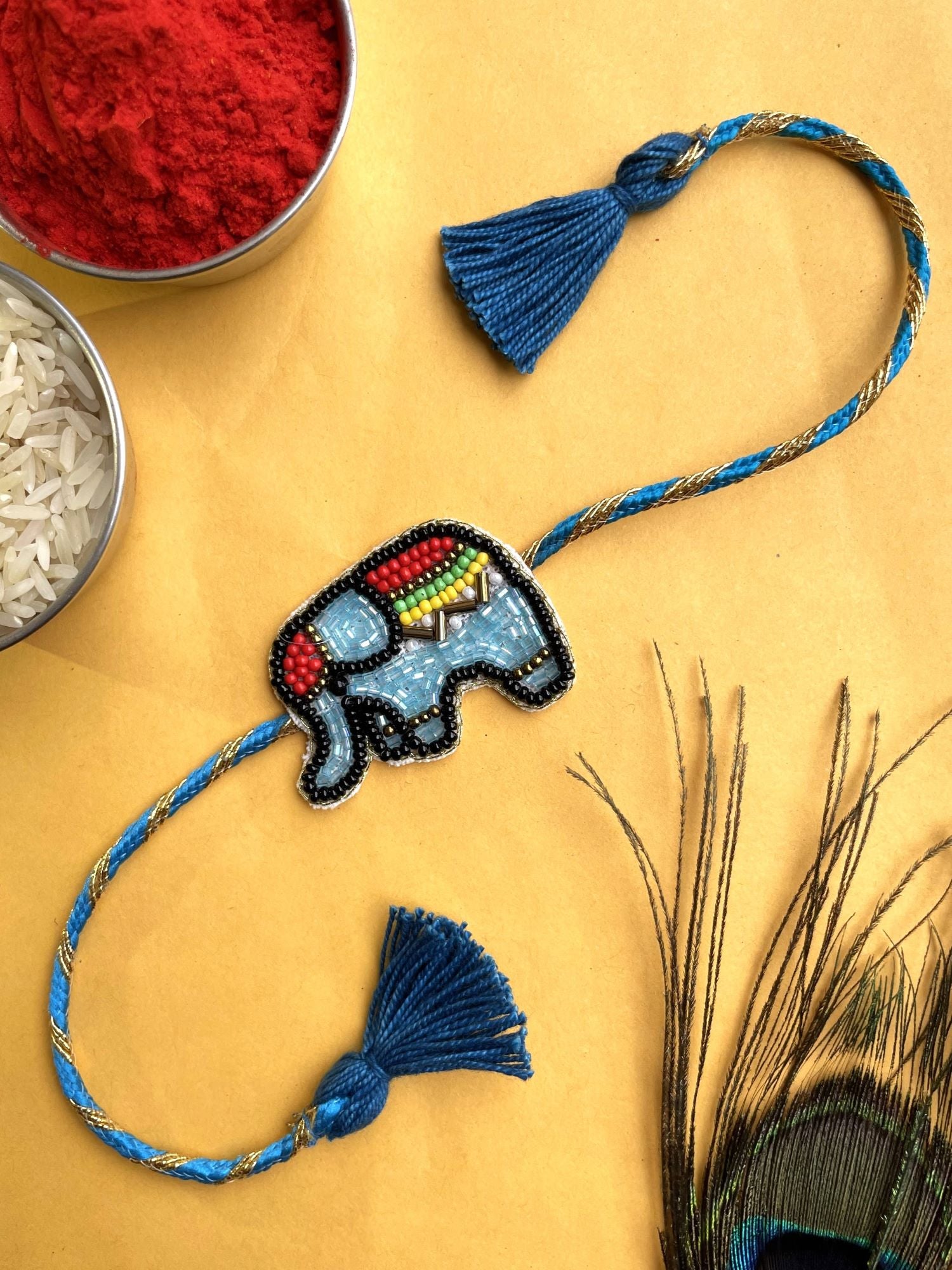 2025 Festive Elephant Handmade Rakhi Adore Sibling Bond