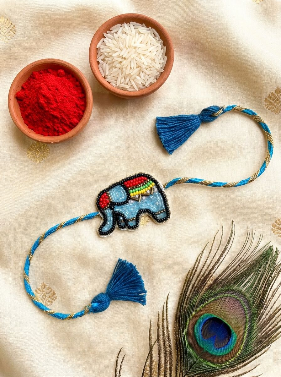 Handmade Elephant Rakhi for Brother – Cute Kids Rakhi 2026