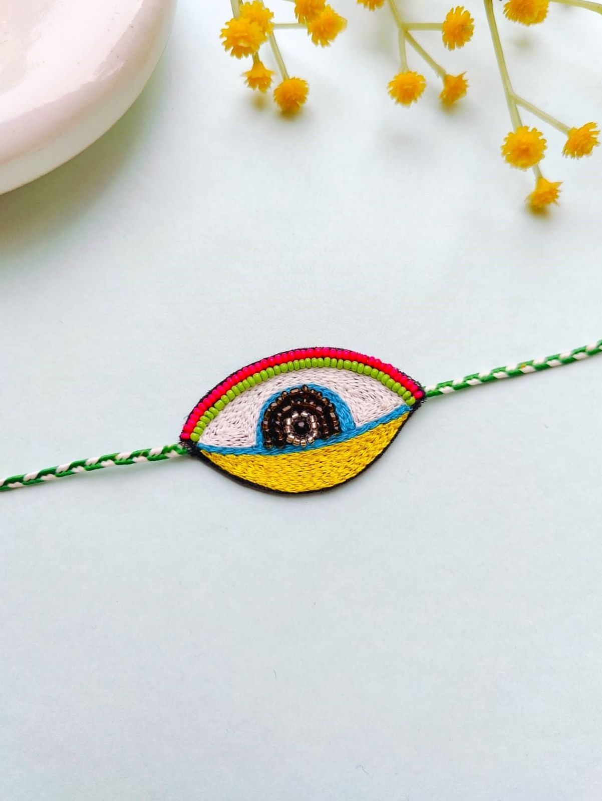 Evil Eye Handmade Rakhi 2026 – Unique 925 Silver Rakhi for Brother