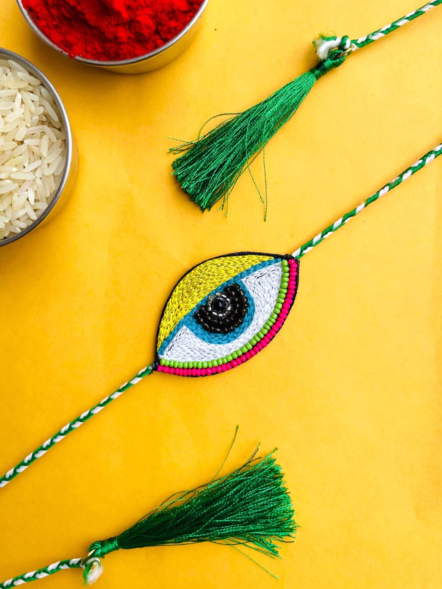 Evil Eye Handmade Rakhi 2026 – Unique 925 Silver Rakhi for Brother