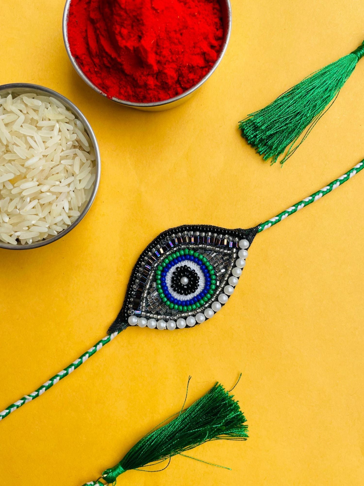 Evil Eye Enchantment: Handcrafted Rakhi for Brother