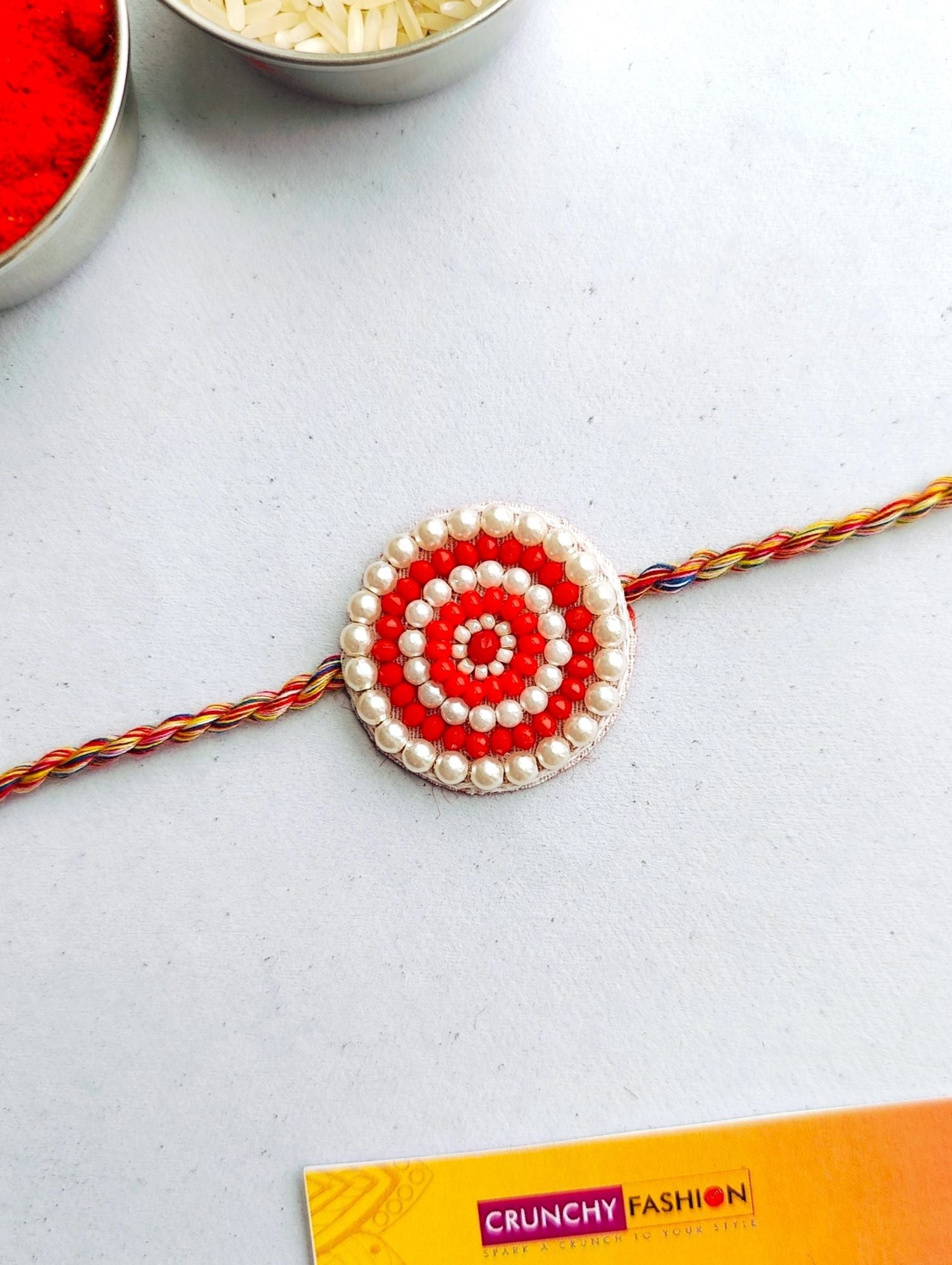 Red-White Handmade Rakhi for Brother – Festive Rakhi 2026 Gift Online