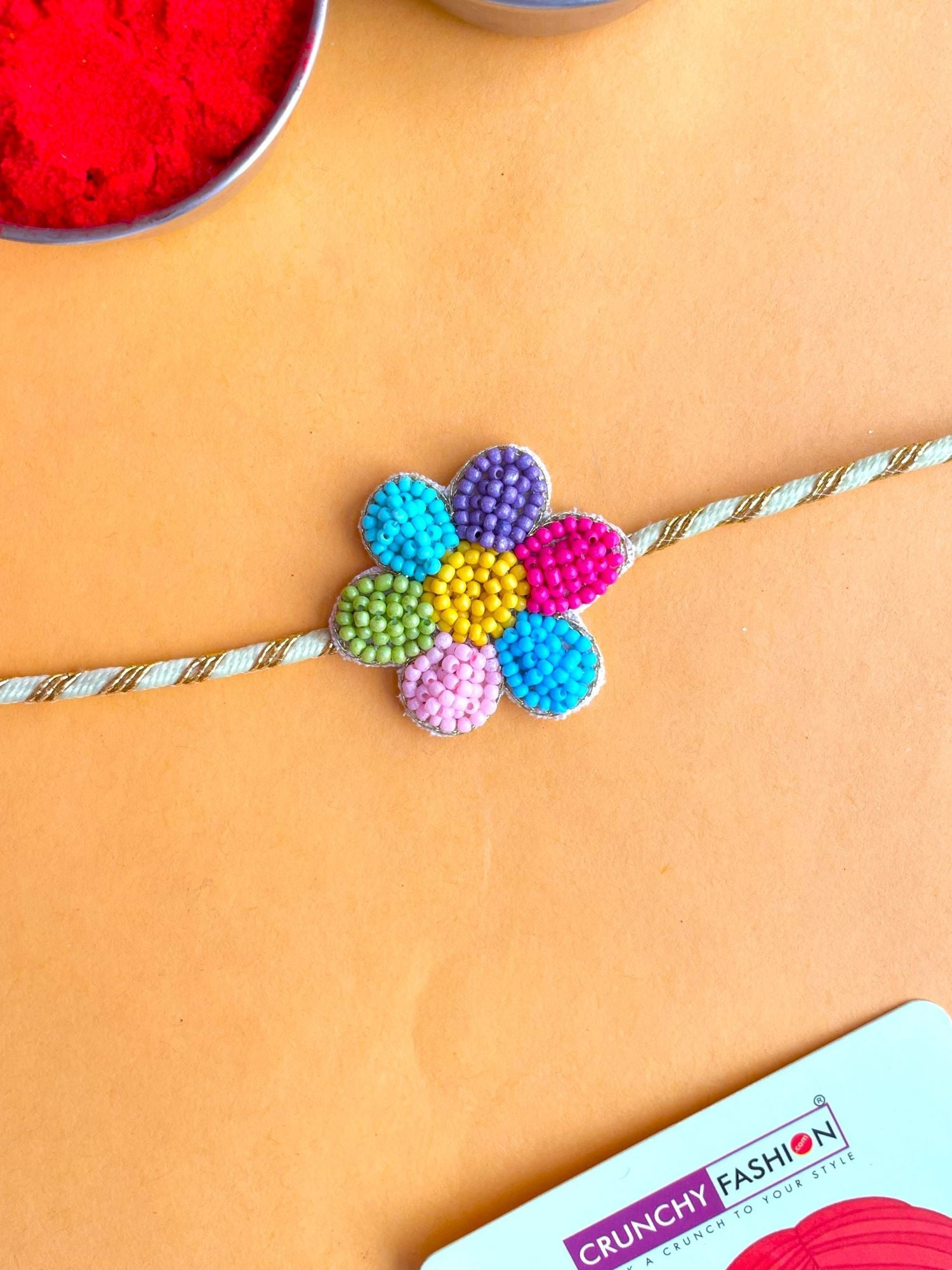 Multicolored Floral Handmade Rakhi 2026 – Contemporary Rakhi for Sisters & Bhabhis