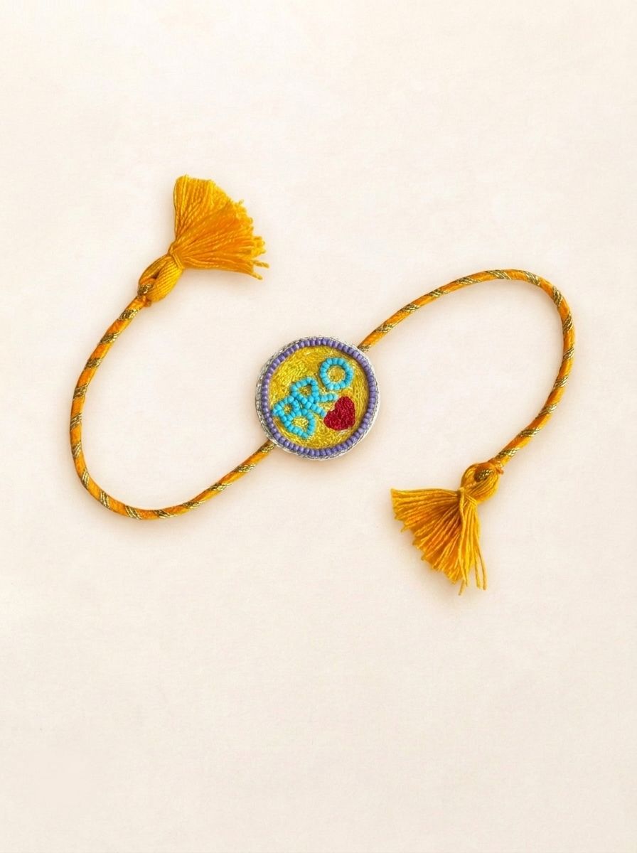Handmade Rakhi 2026 – Vibrant Beaded Bracelet for Brothers, Adjustable Fit