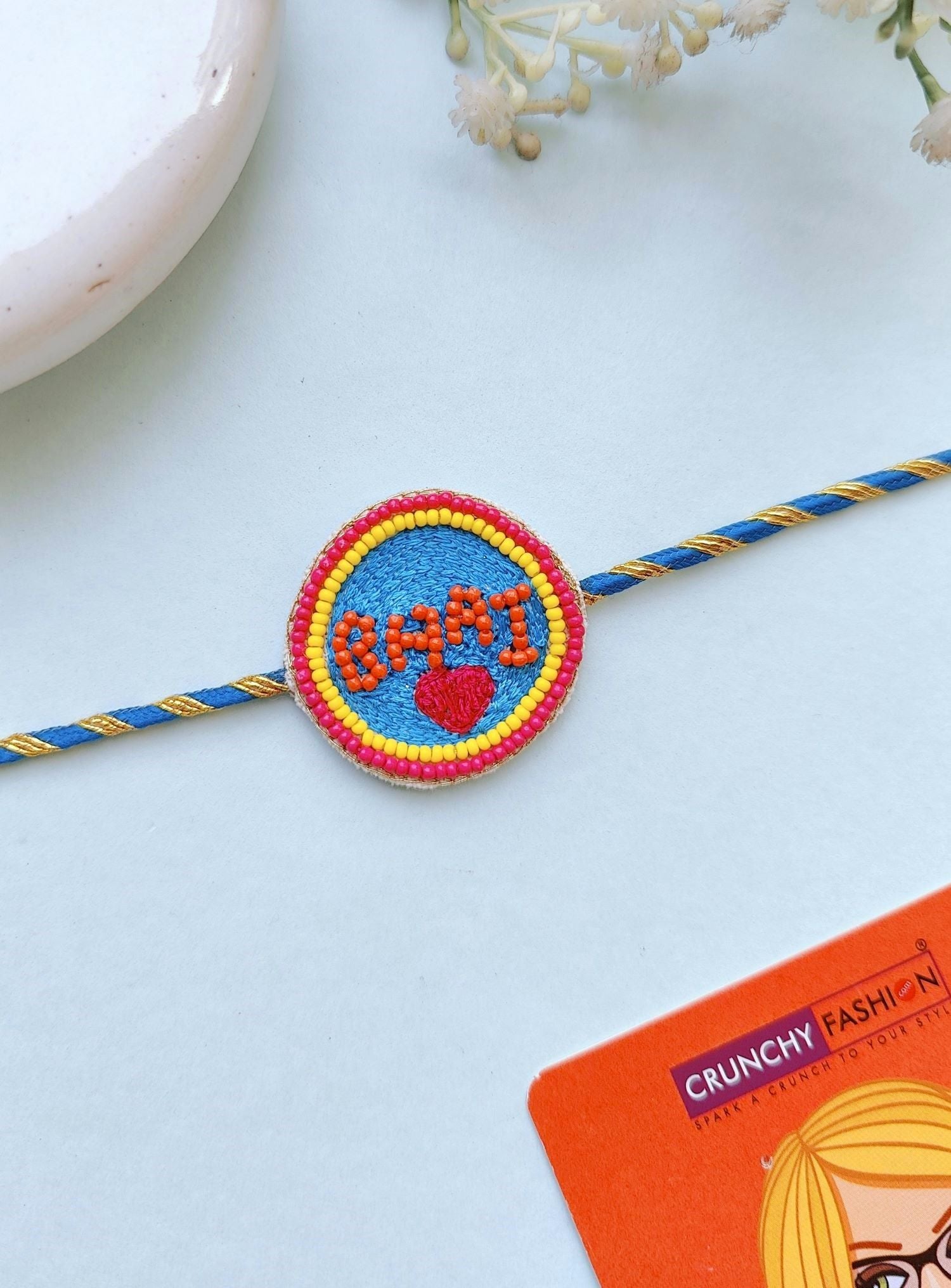 Handmade Beaded Rakhi 2026 Bulk Set with Roli Chawal for Brother
