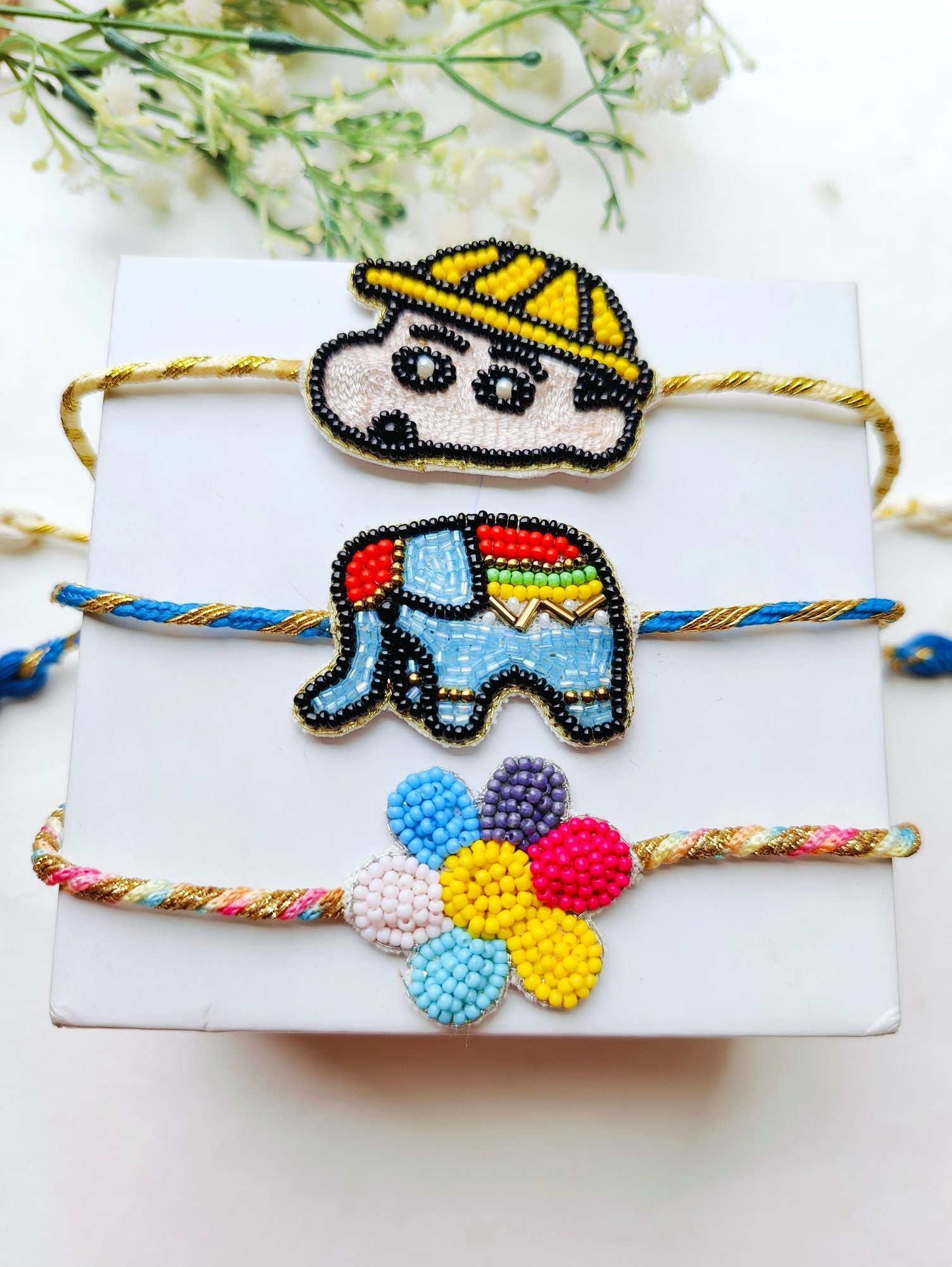 Handmade Kids Rakhi 2026 with Cute Elephant Mascot – Cartoon Character Band