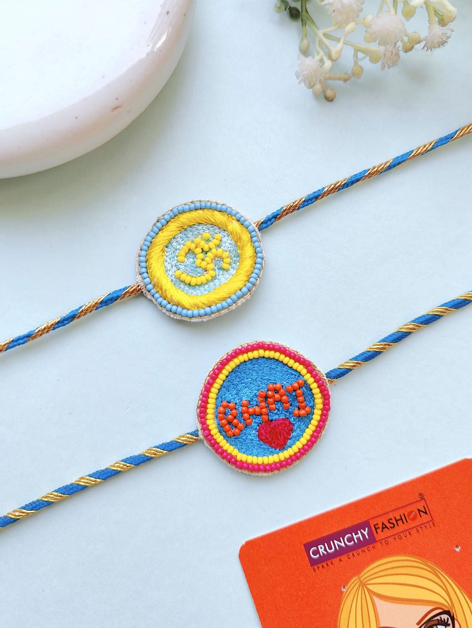 Handmade Rakhi Set 2026 – OM Rakhi for Bhai-Bhabhi, Tradition & Style