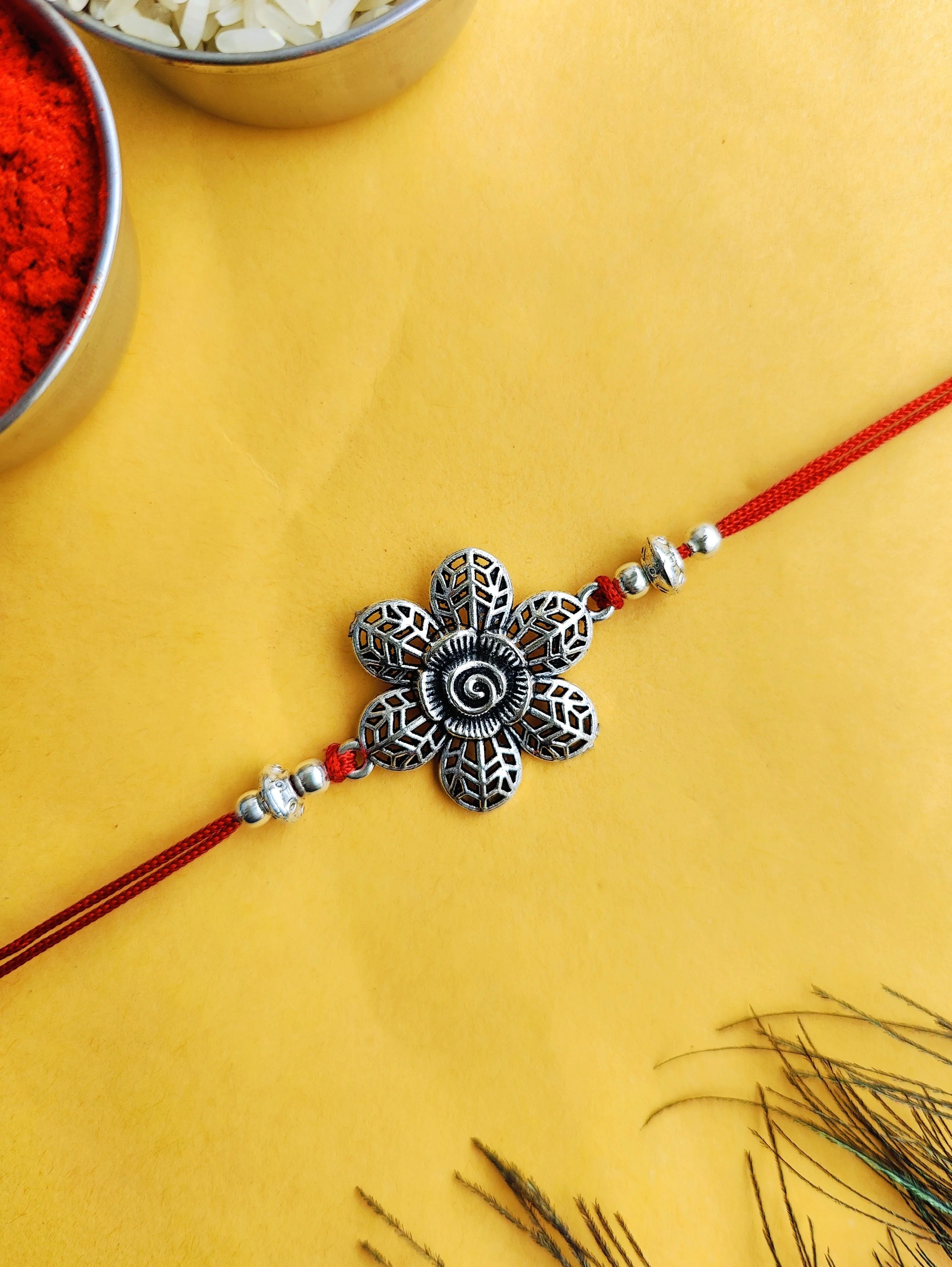 Handmade Oxidised Silver Rakhi 2026 Set for Brothers