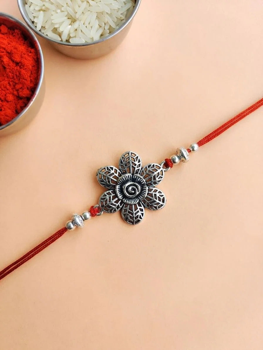 Handmade Oxidised Silver Rakhi 2026 Set for Brothers