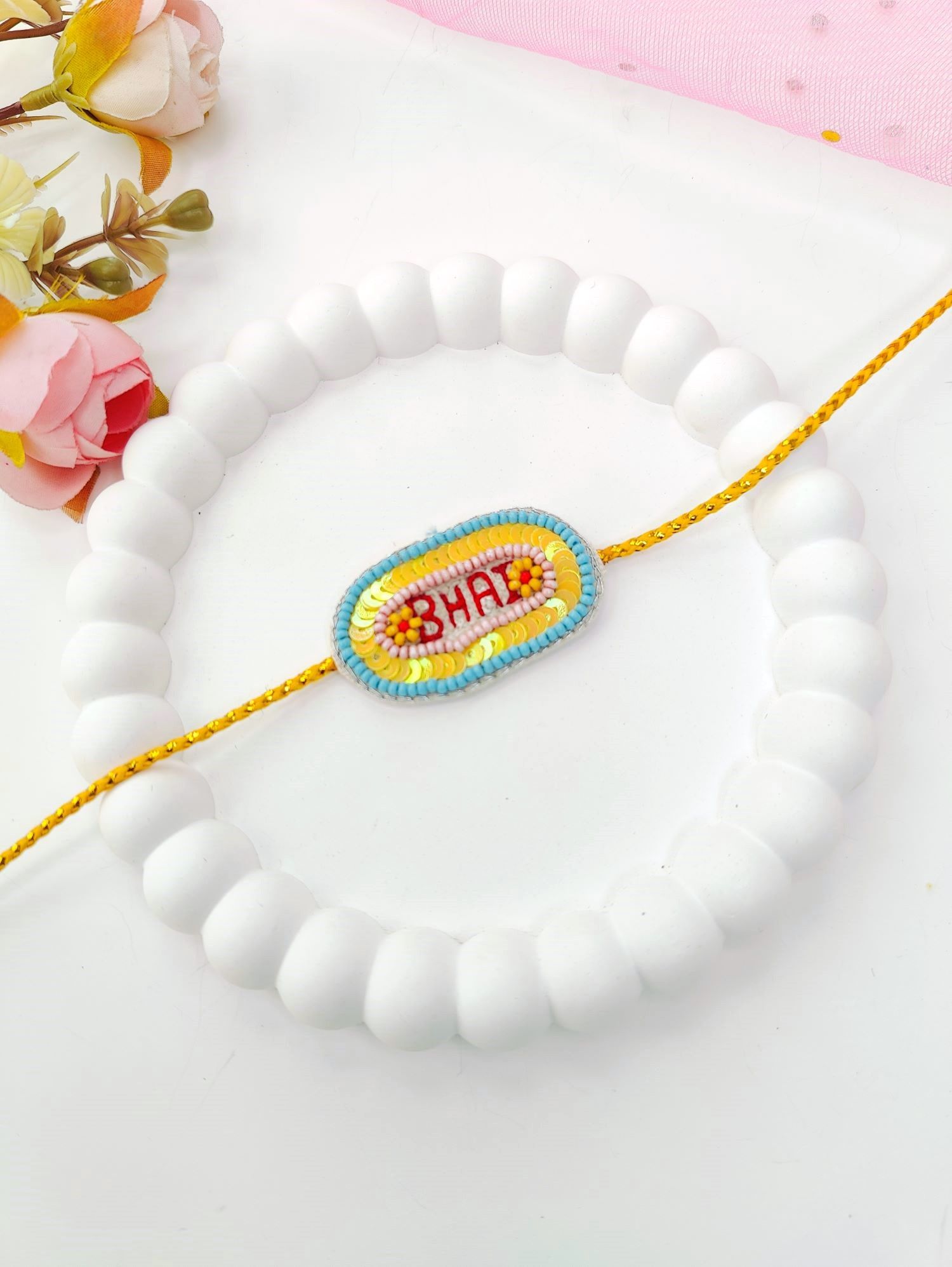 yellow handmade rakhi designs, multi color bhai rakhi for brother