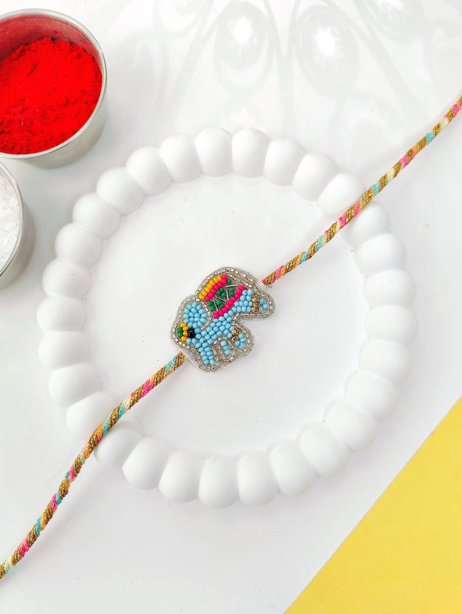 Blue Elephant handmade rakhi, cute kids rakhi for brother 2026