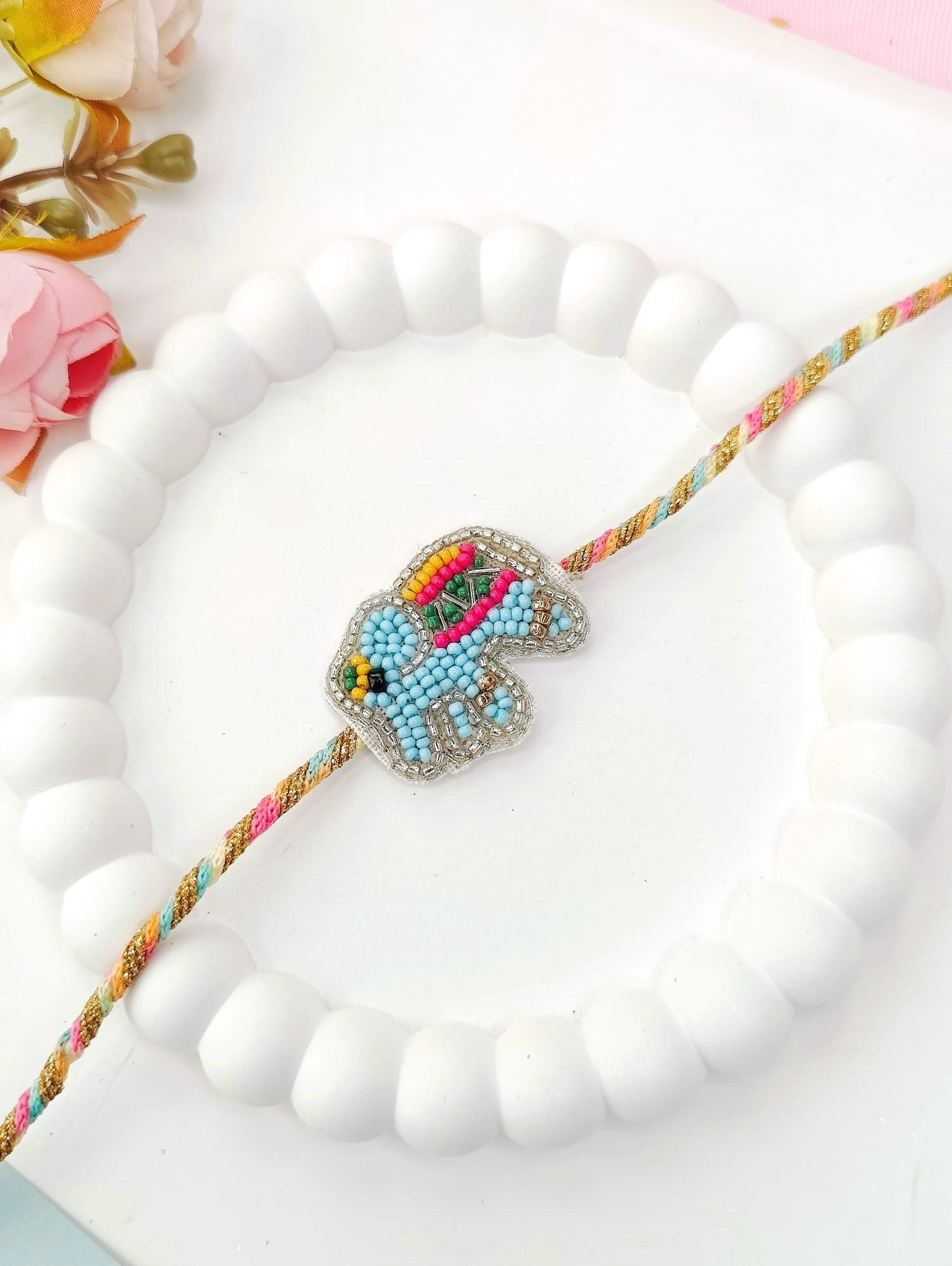 Blue Elephant handmade rakhi, cute kids rakhi for brother 2026