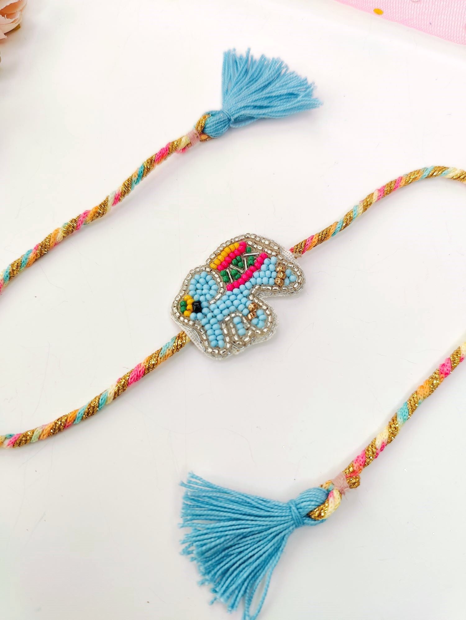 Blue Elephant handmade rakhi, cute kids rakhi for brother 2026