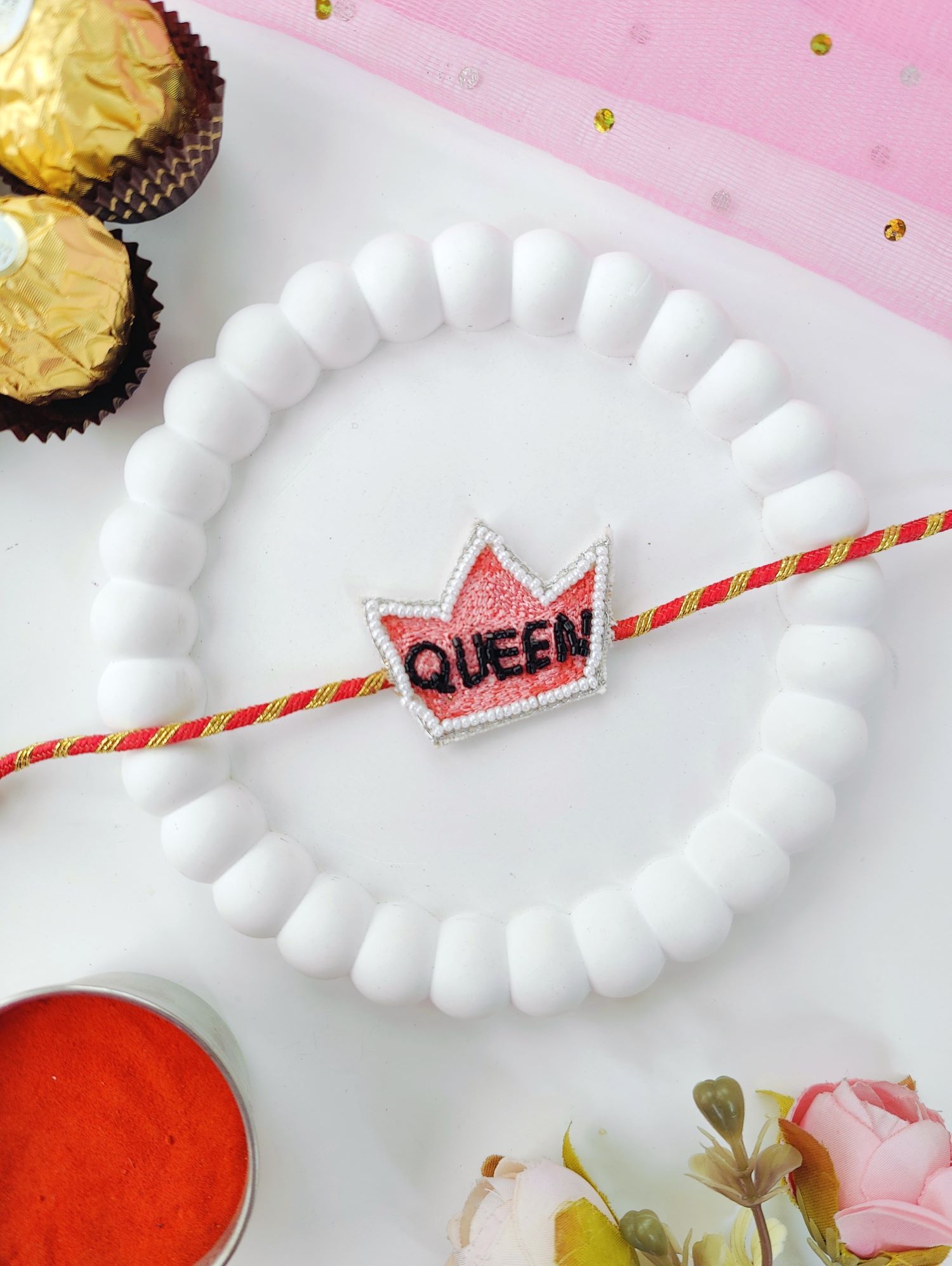 handmade queen rakhi for sisters, premium creative handmade rakhi design
