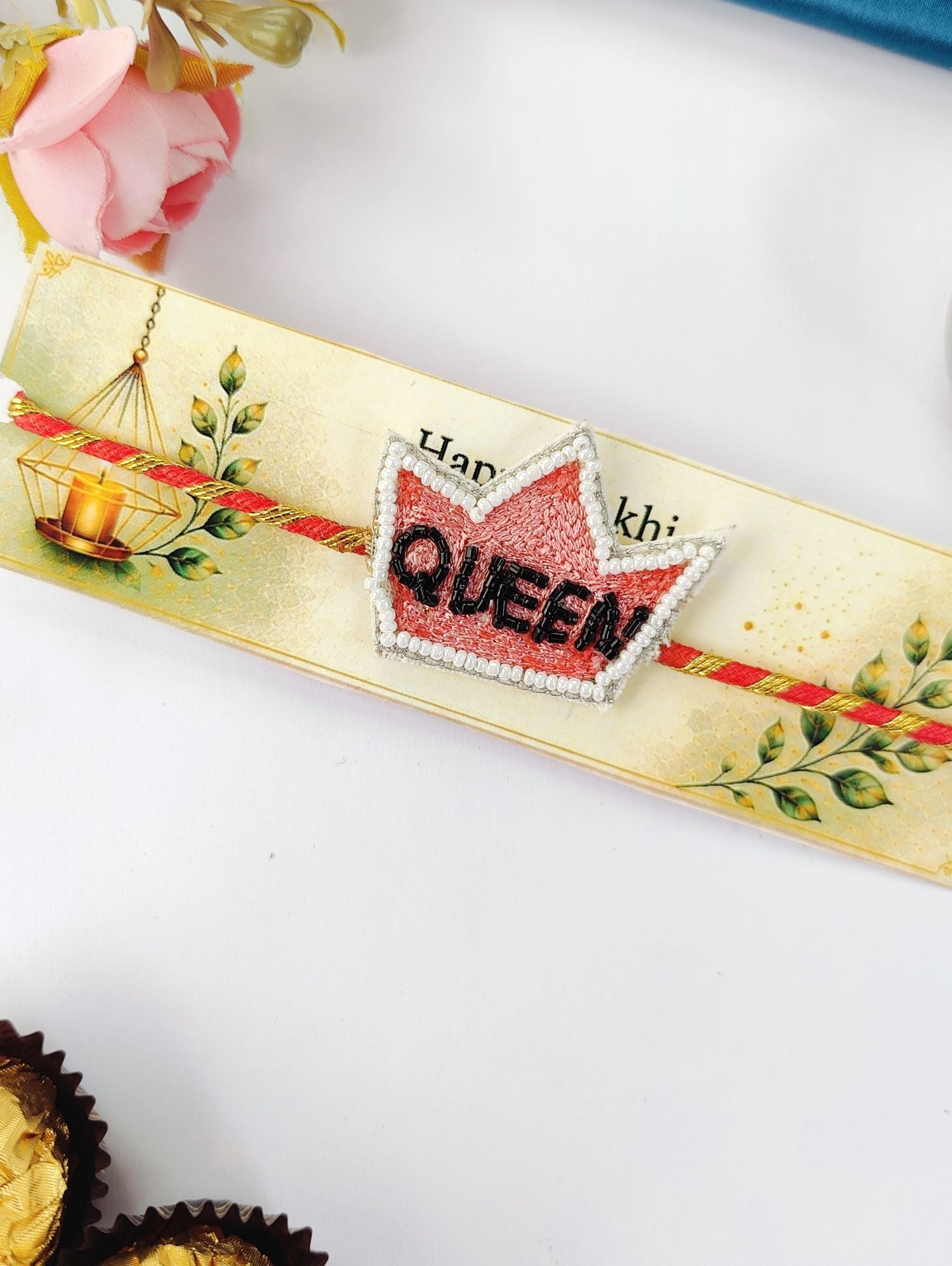 handmade queen rakhi for sisters, premium creative handmade rakhi design