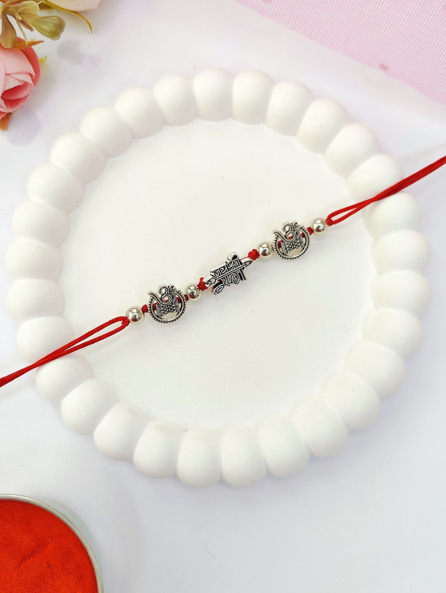 oxidised silver jai shree ram rakhi, best designer rakhi for brother