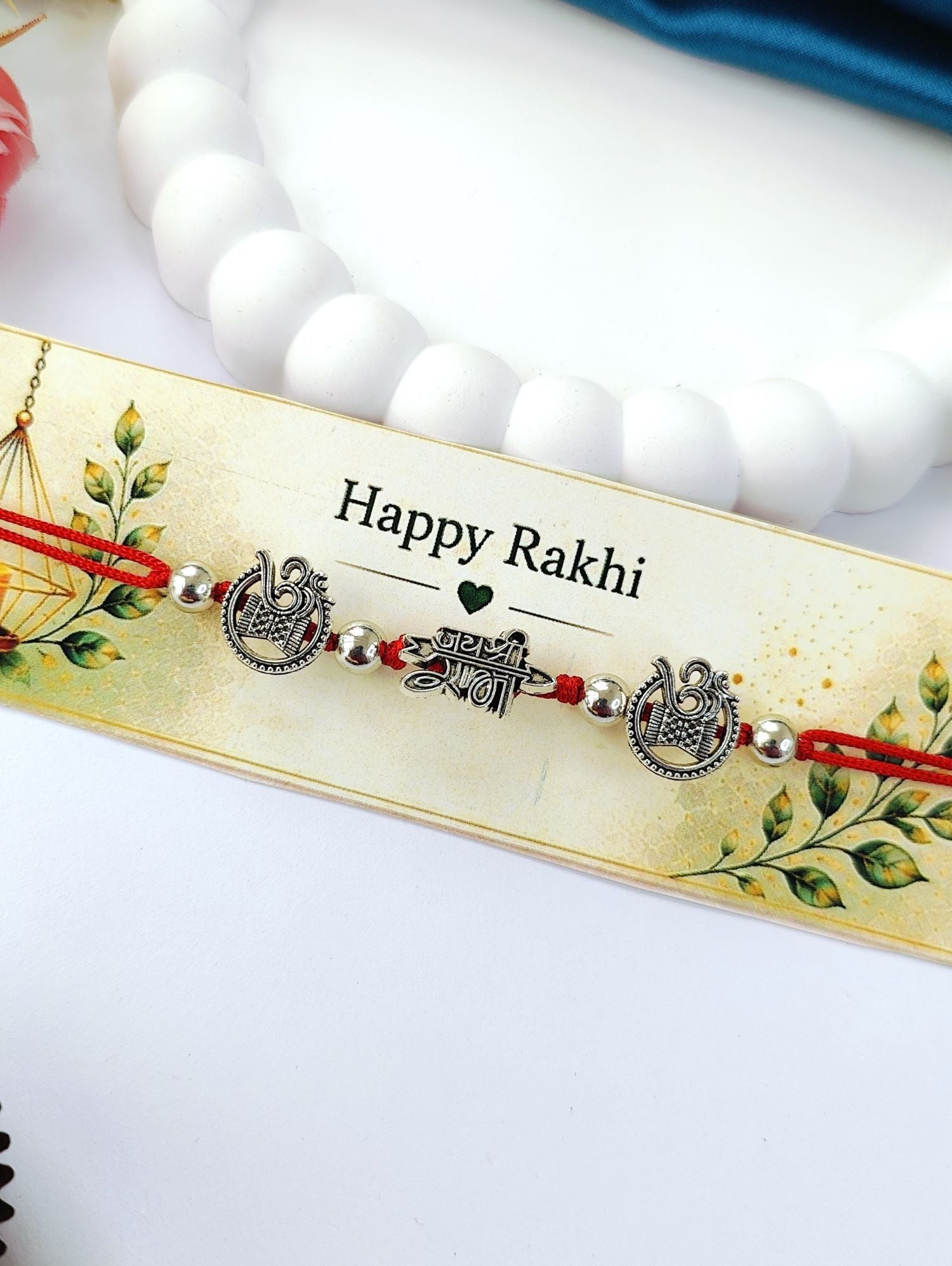oxidised silver jai shree ram rakhi, best designer rakhi for brother