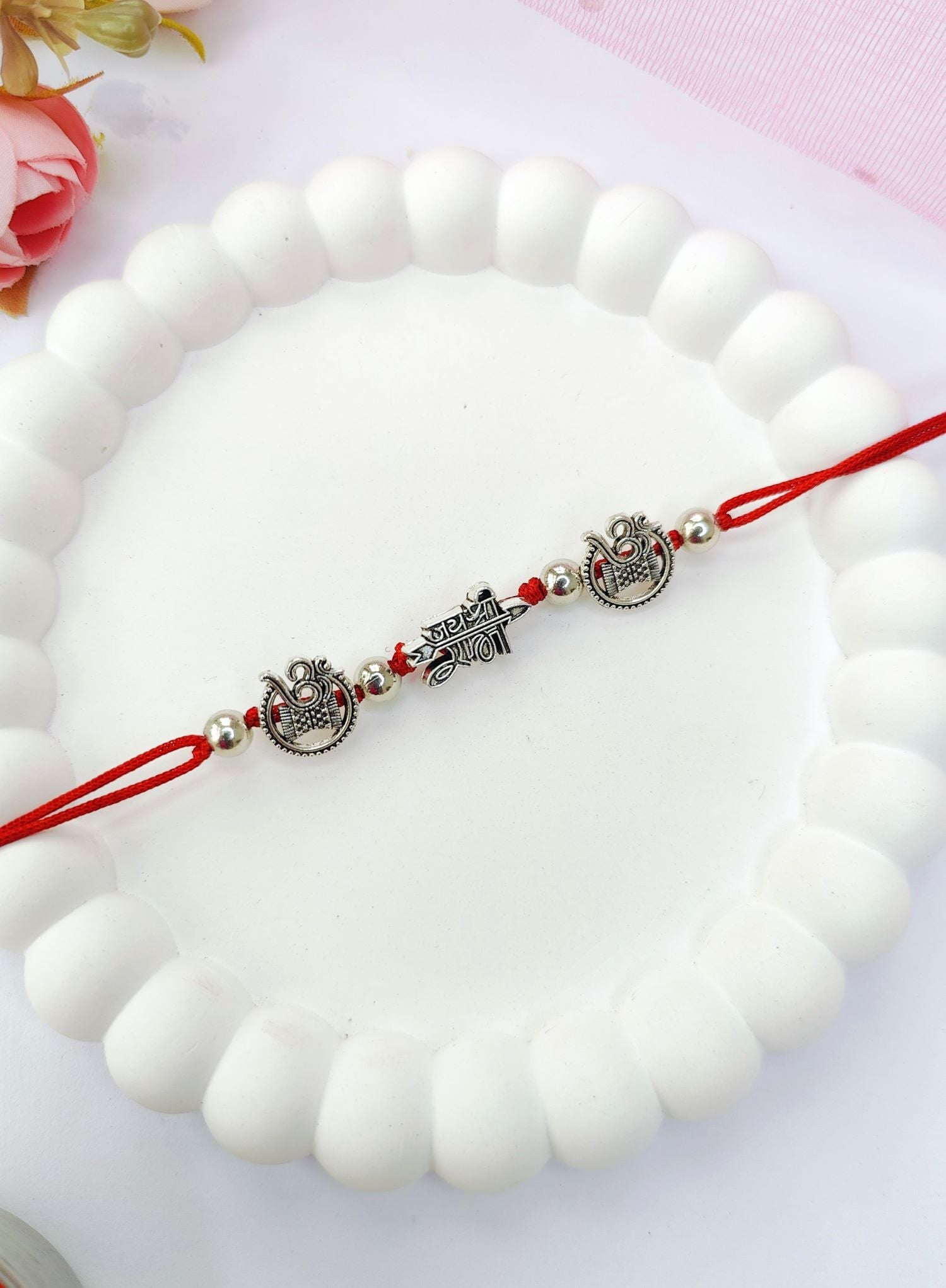 oxidised silver jai shree ram rakhi, best designer rakhi for brother