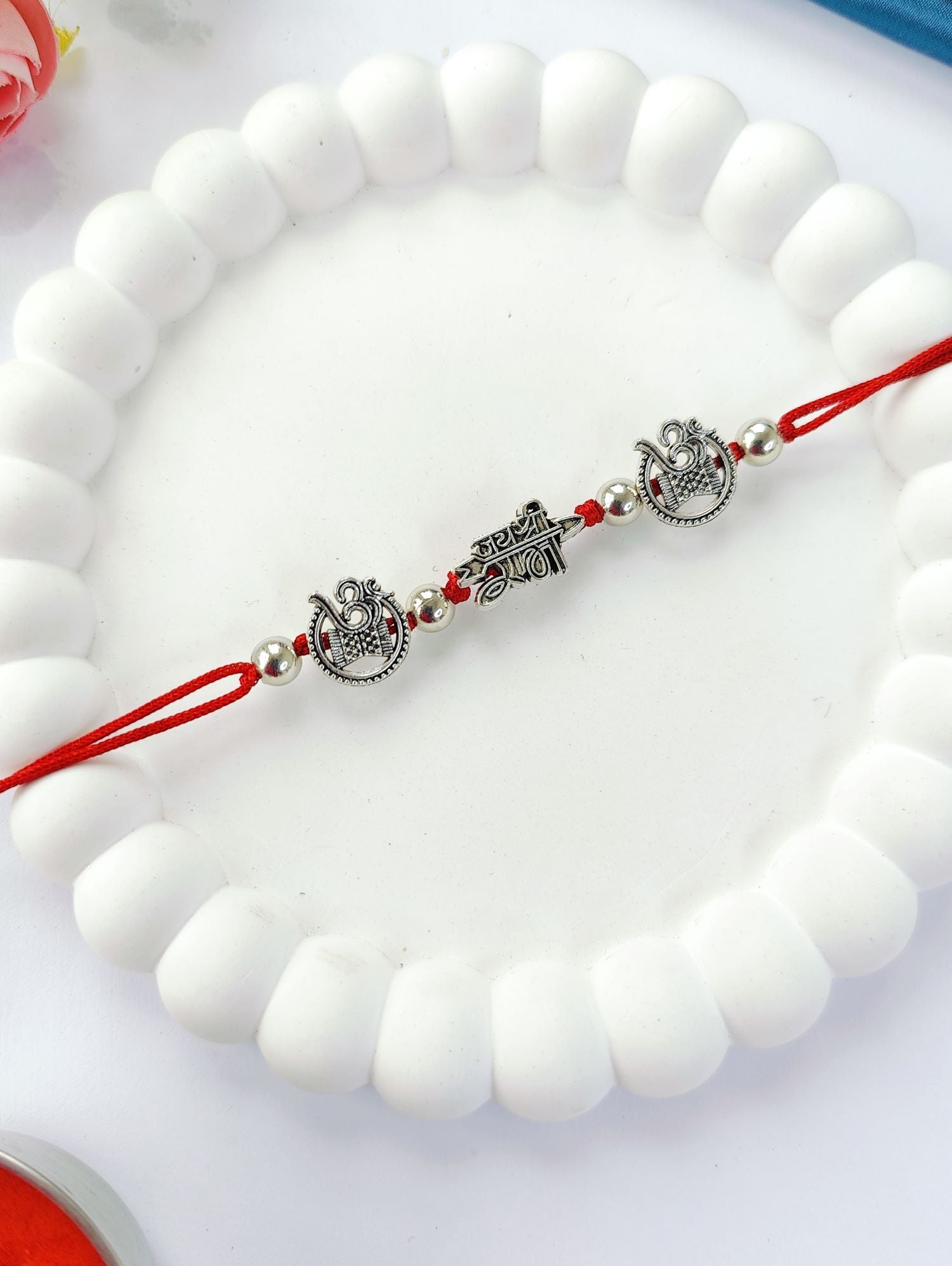 oxidised silver jai shree ram rakhi, best designer rakhi for brother