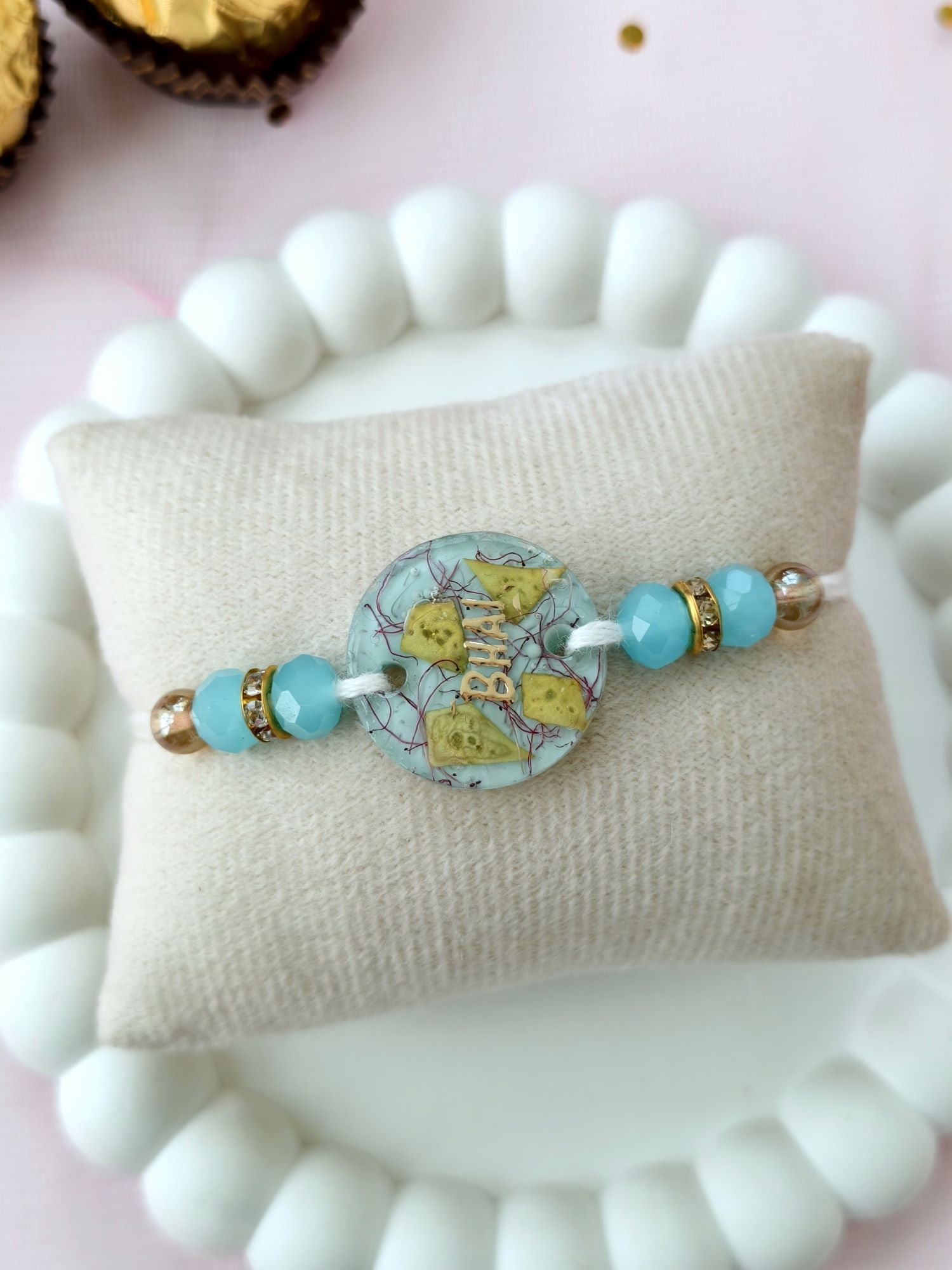 handmade resin rakhi 2026, premium bhai rakhi design for brother