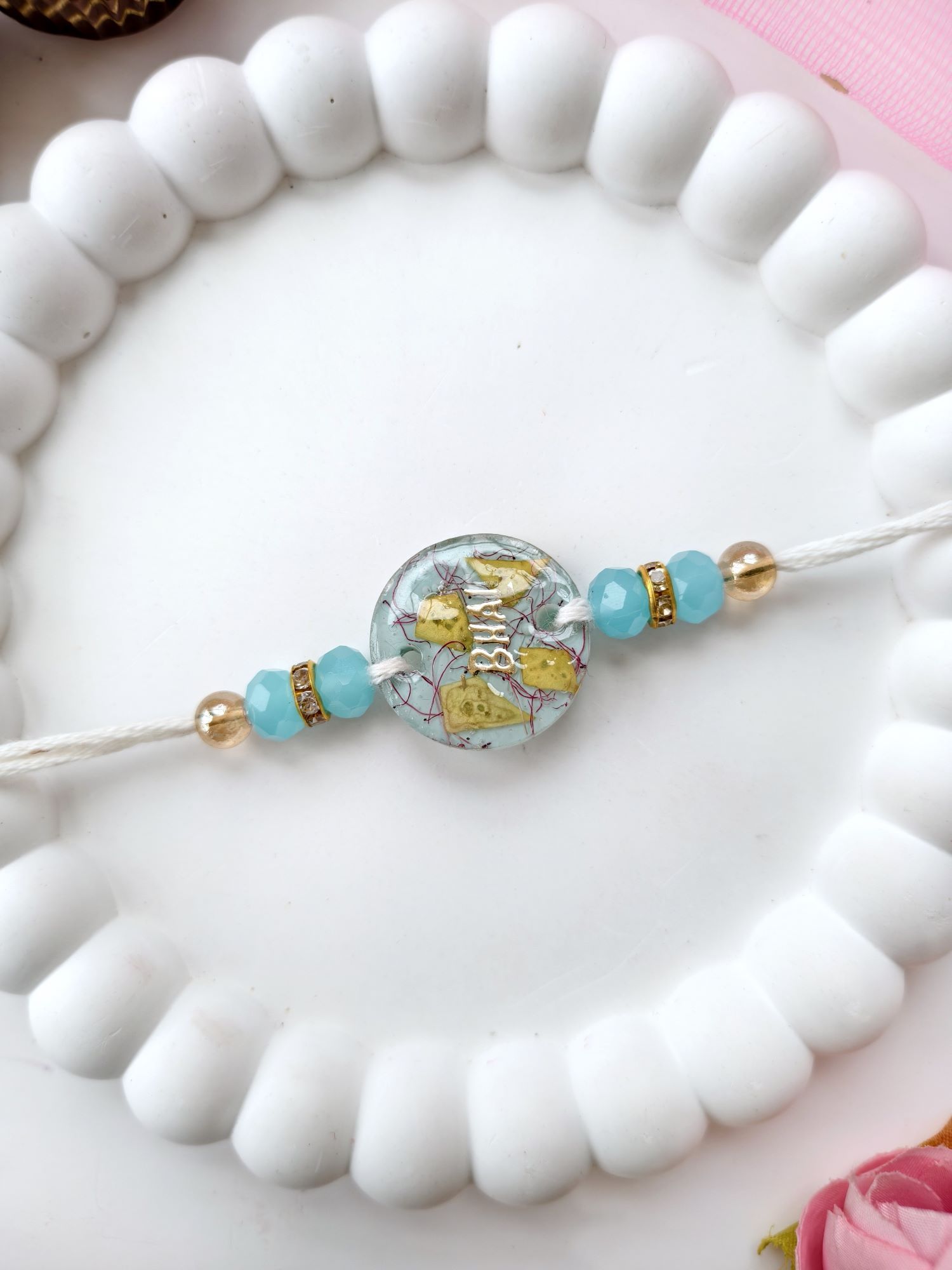 handmade resin rakhi 2026, premium bhai rakhi design for brother