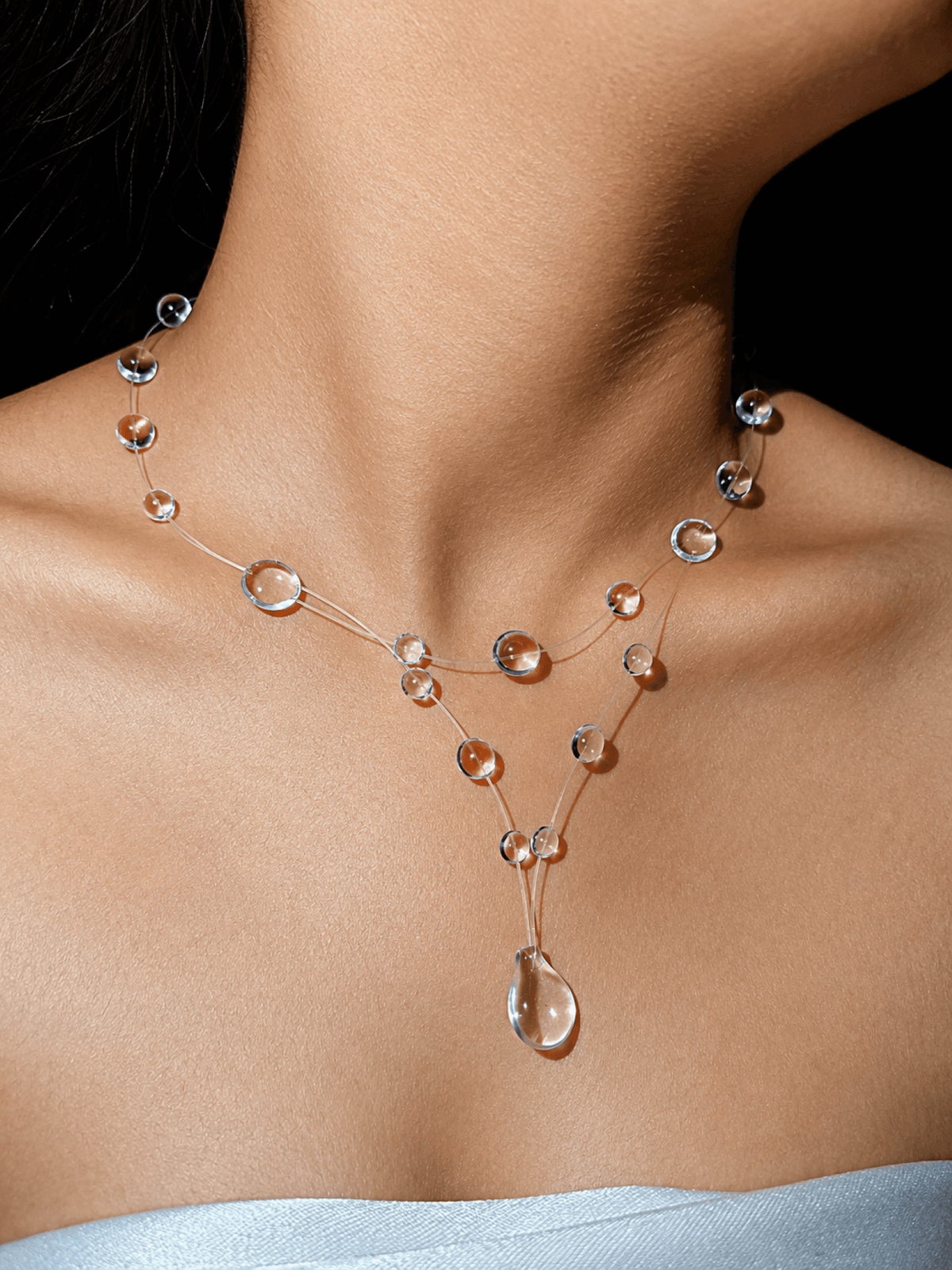 Resin Necklace Crystal Necklace Water Drop Necklace