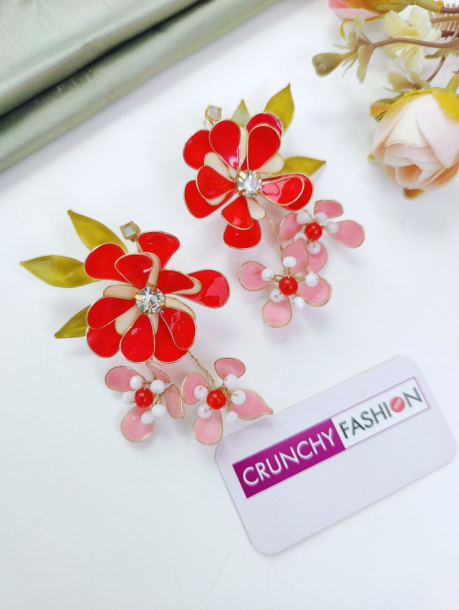 floral resin earrings for women, handmade flower resin jewellery