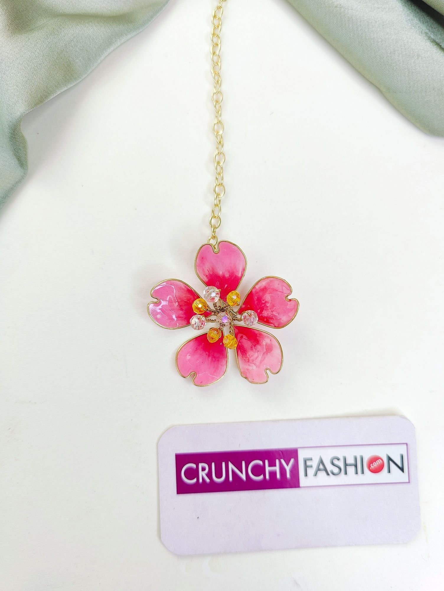 Handmade Yellow-Pink floral resin bridal jewellery set with gold plating, perfect for haldi-mehndi in 2025 weddings.