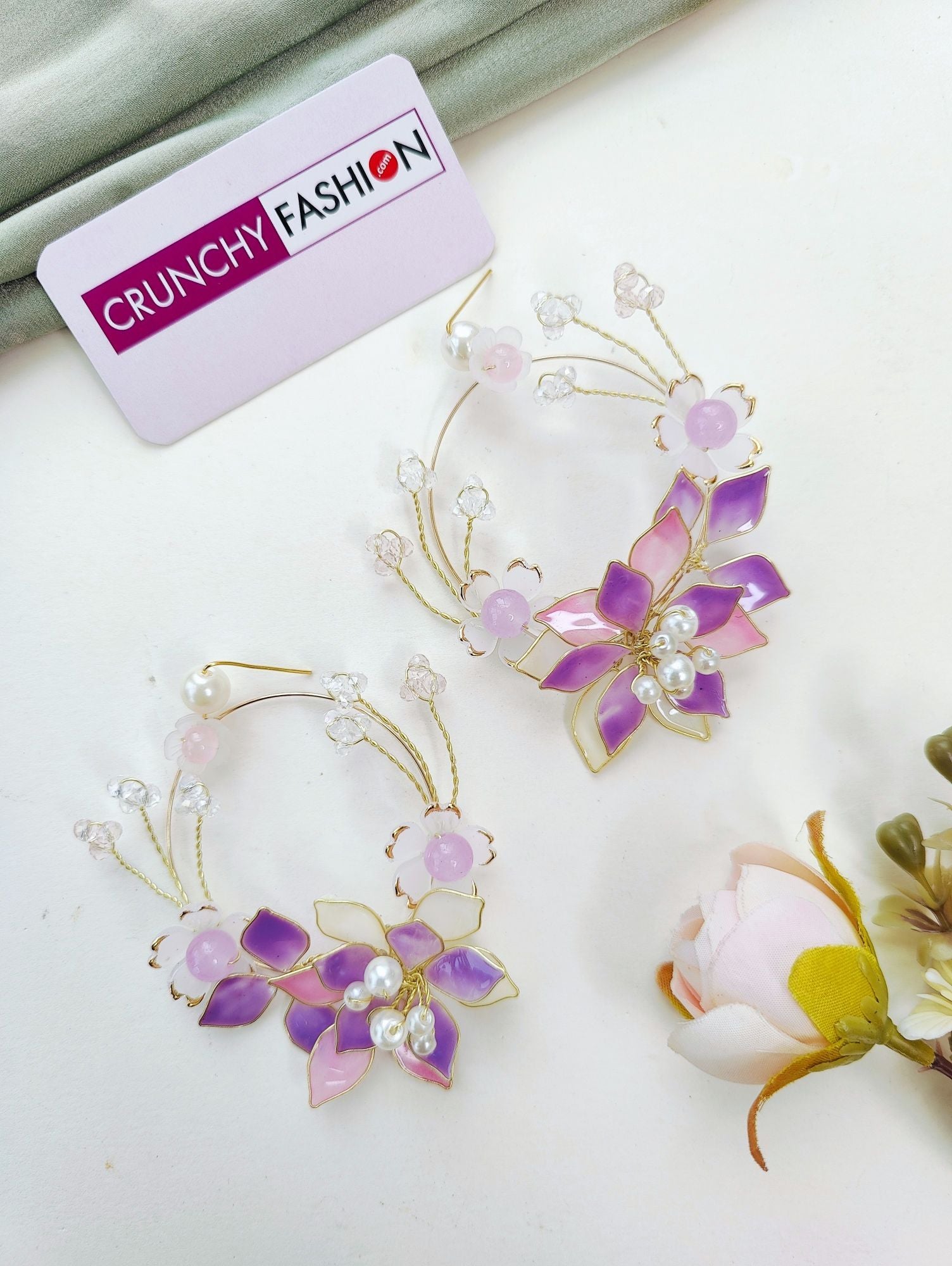 Bridal Blossom: Lavender-Pink Resin Carnival Jewellery Set for Haldi-Mehndi