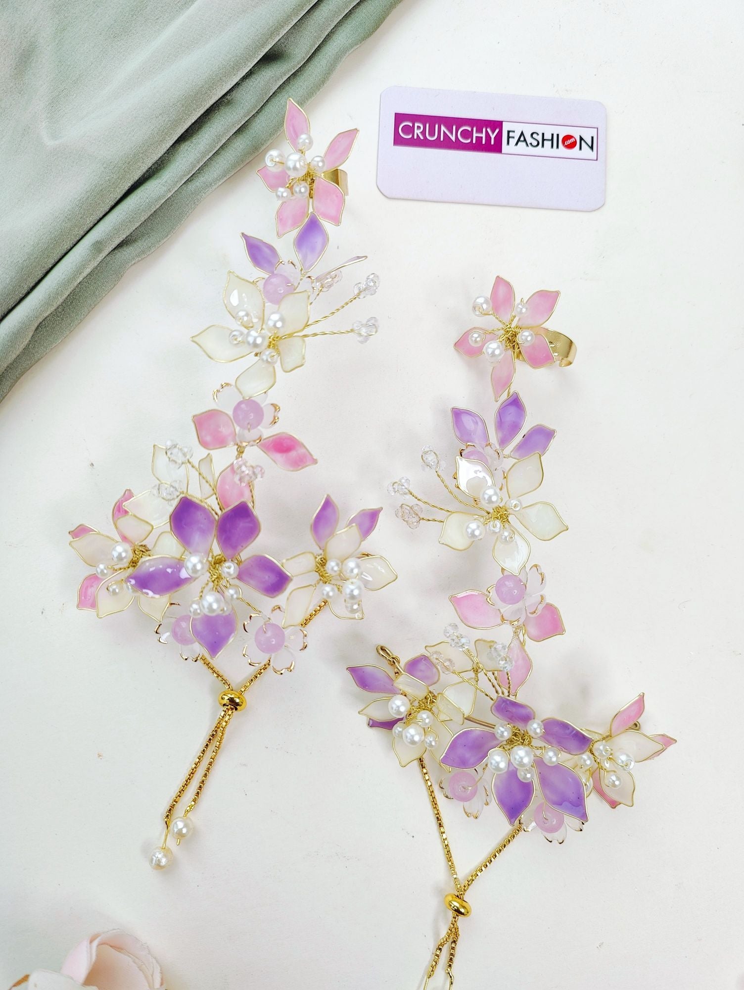 Bridal Blossom: Lavender-Pink Resin Carnival Jewellery Set for Haldi-Mehndi