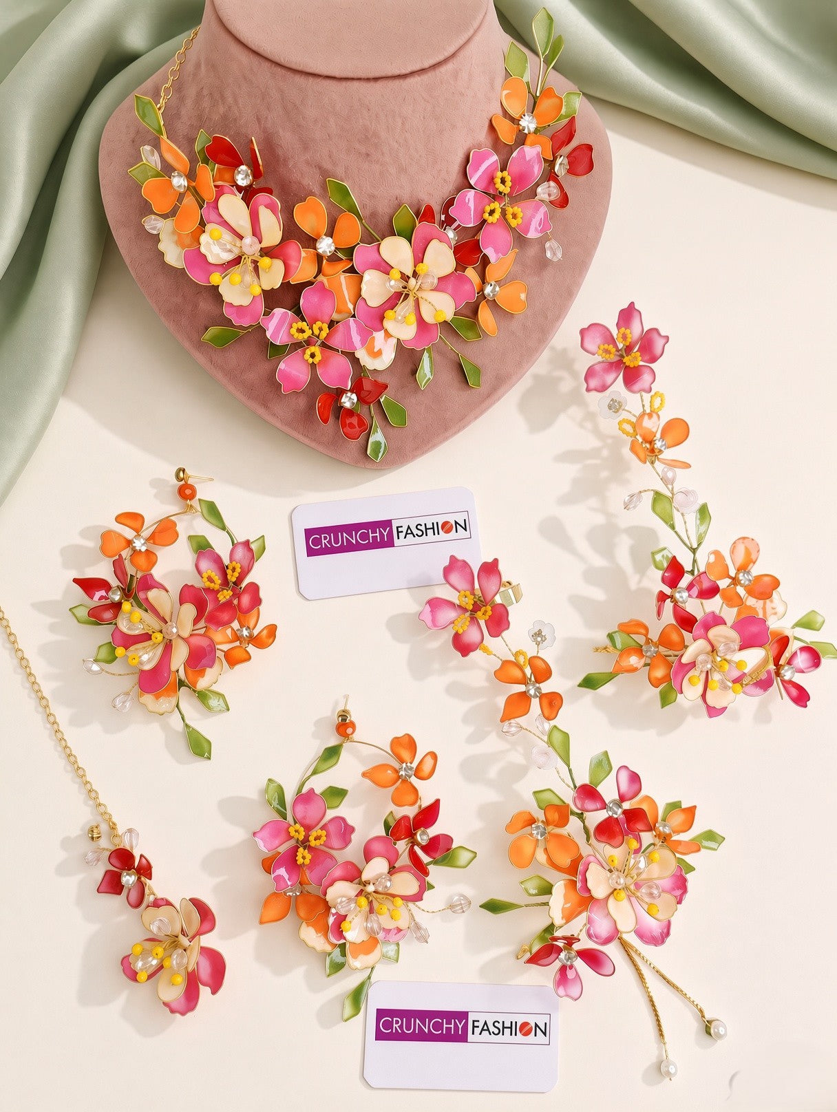 Camellia Floral Jewllery Set