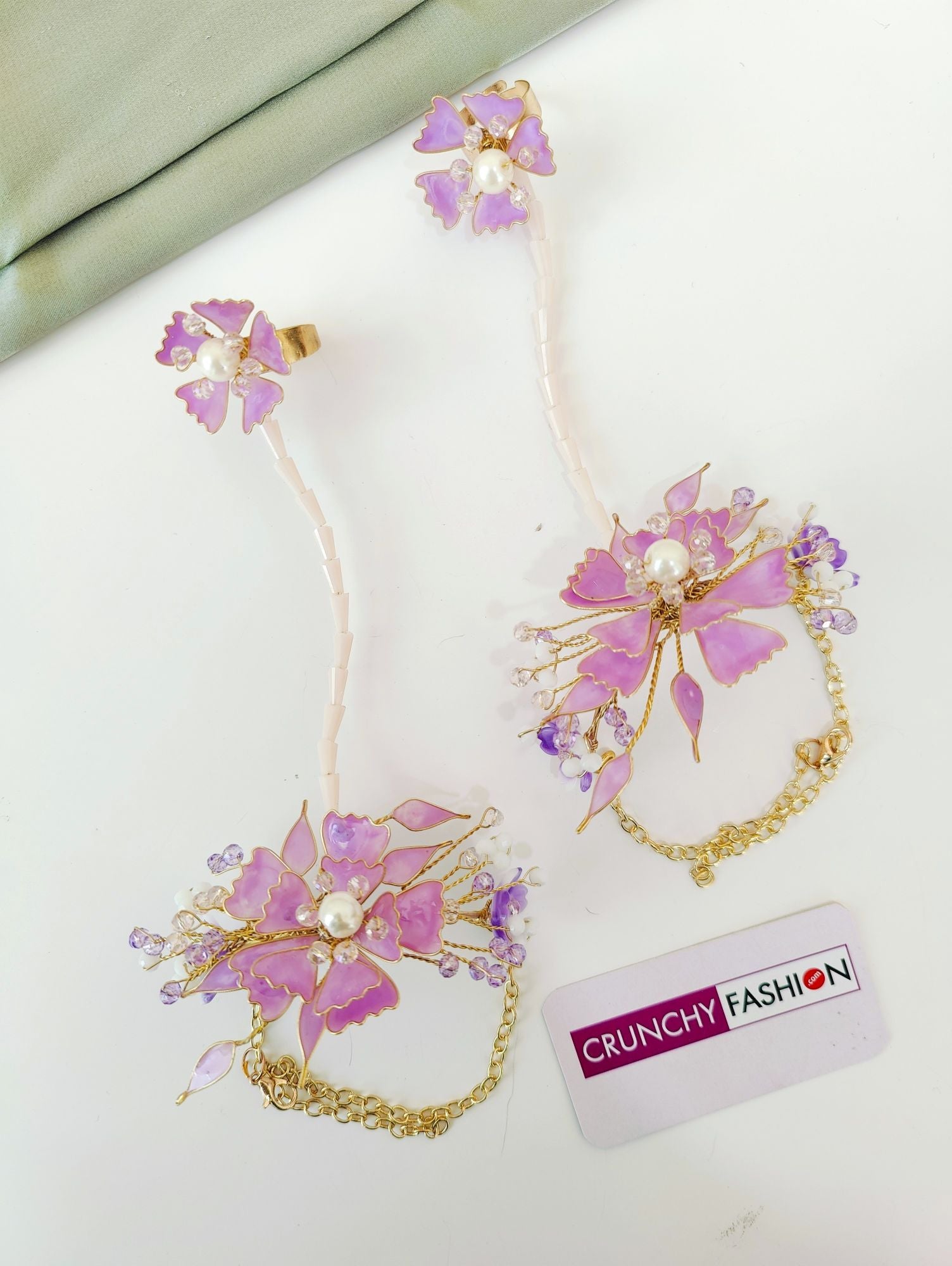 Lavender Floral Jewellery Set for Haldi Mehndi Brides Handmade Resin Carnival