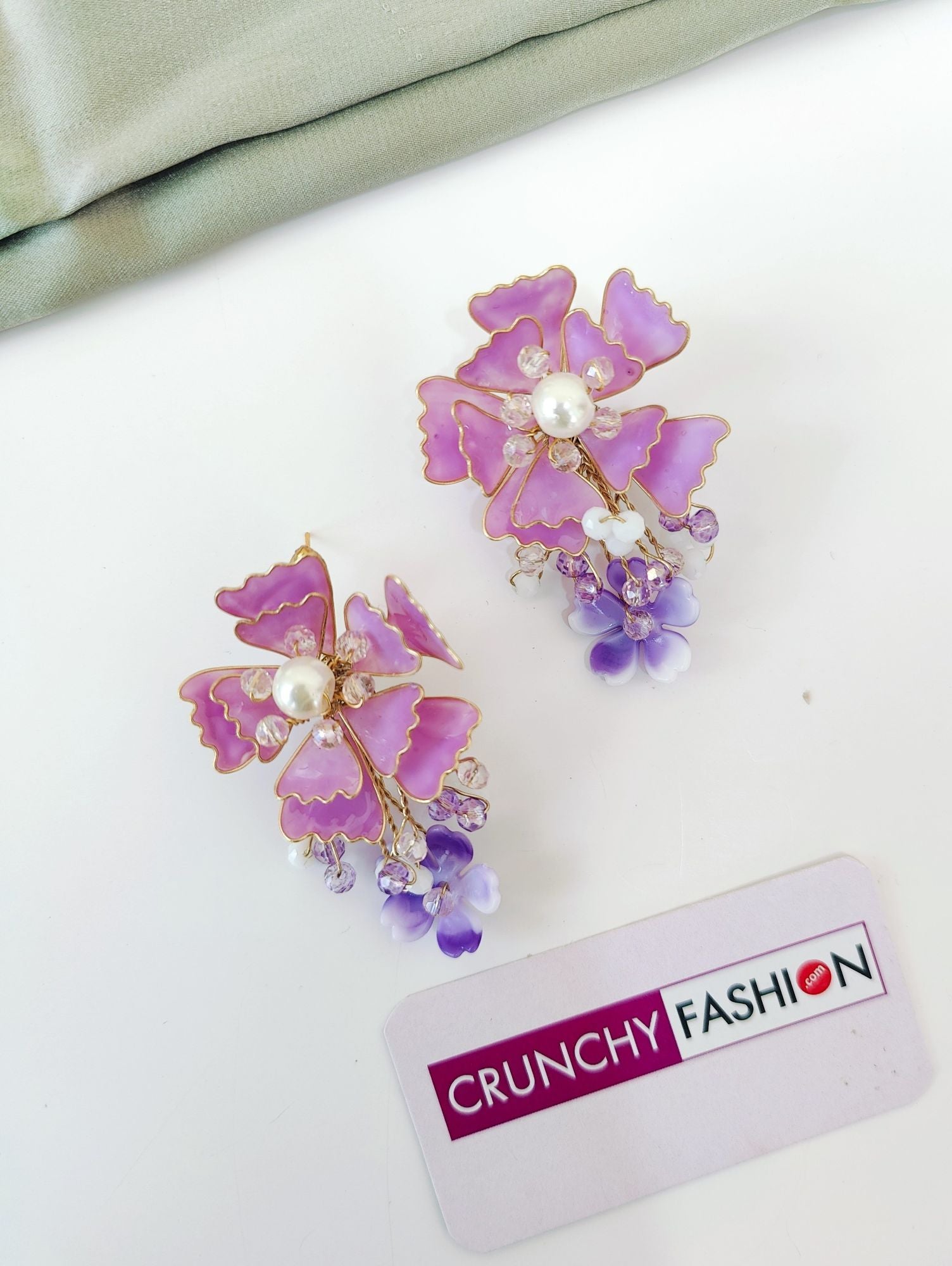 Lavender Floral Jewellery Set for Haldi Mehndi Brides Handmade Resin Carnival