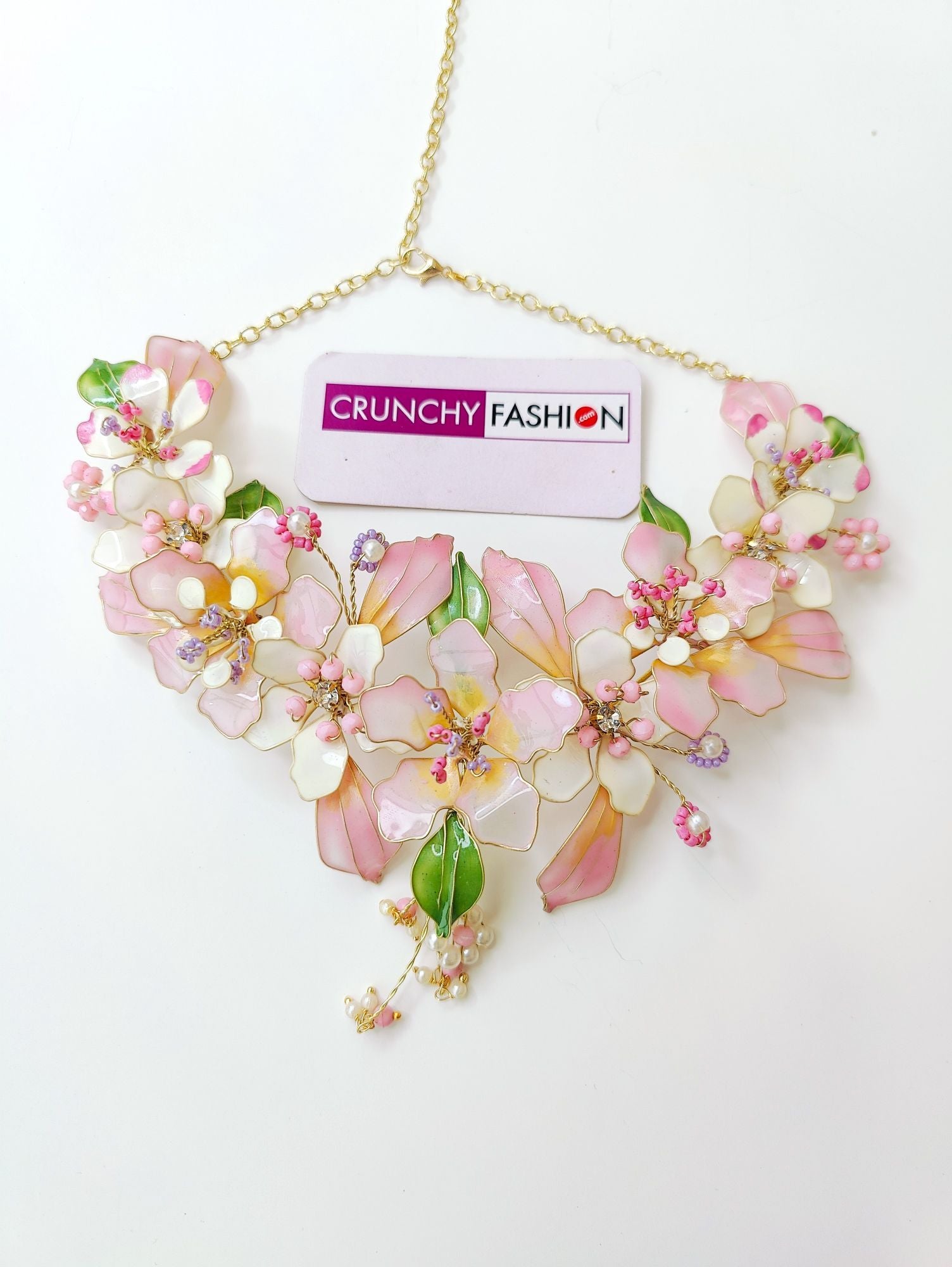 Pastel pink floral bridal jewellery set for haldi mehndi brides