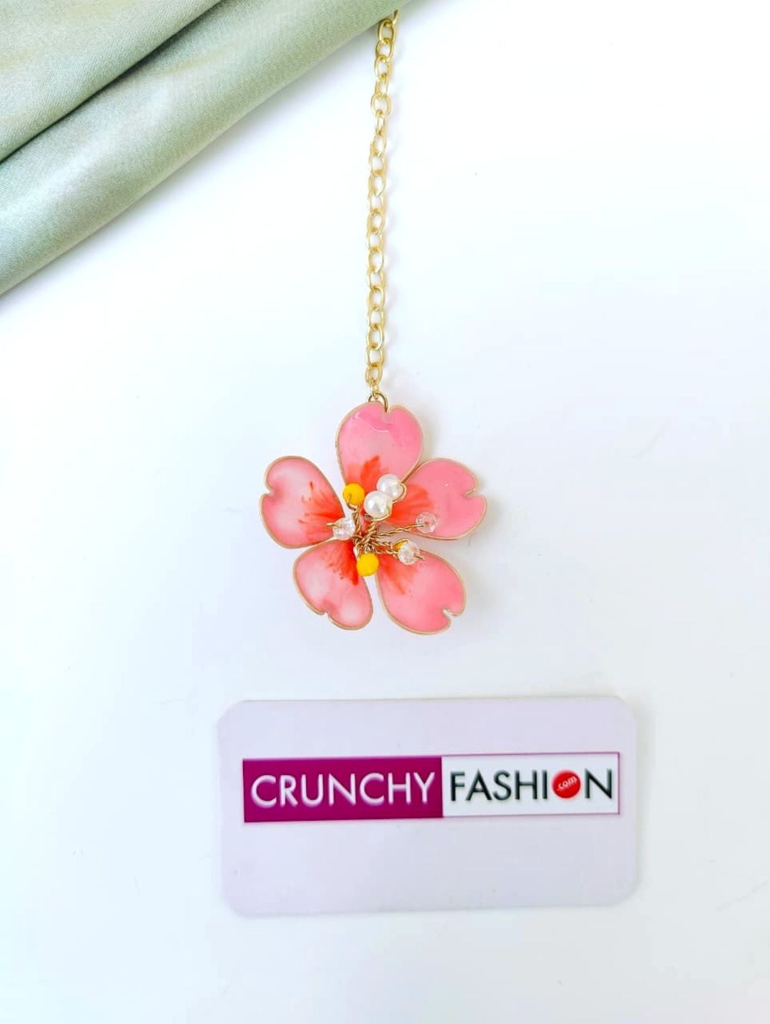 Pastel pink-yellow floral bridal haldi jewellery set for brides