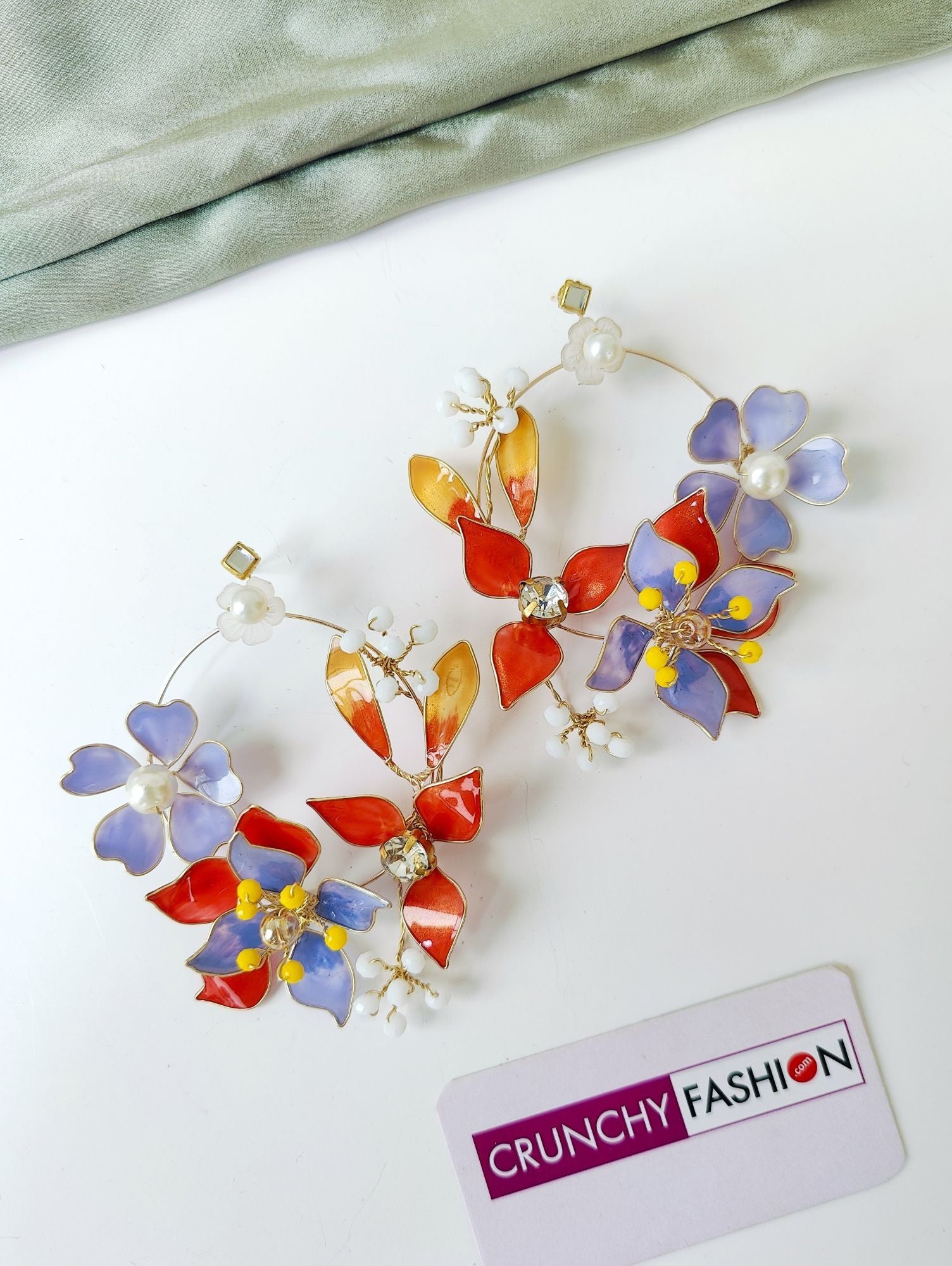 Orange Lavender Floral Haldi Bridal Jewelry Set