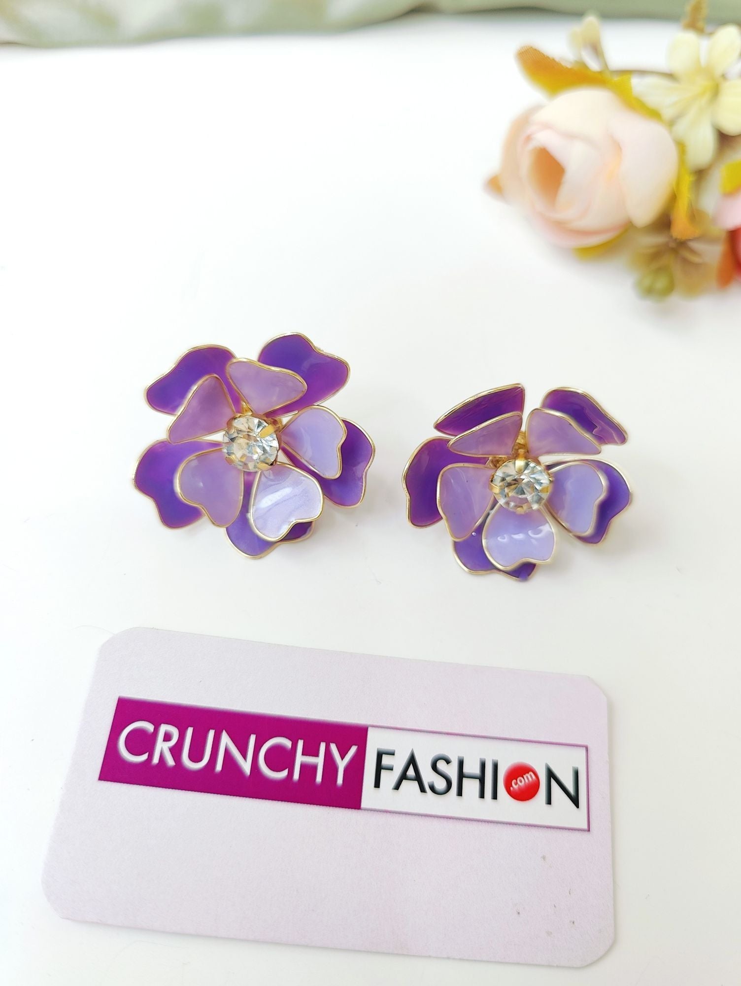 Lavender Floral Resin Bridal Haldi Necklace Set
