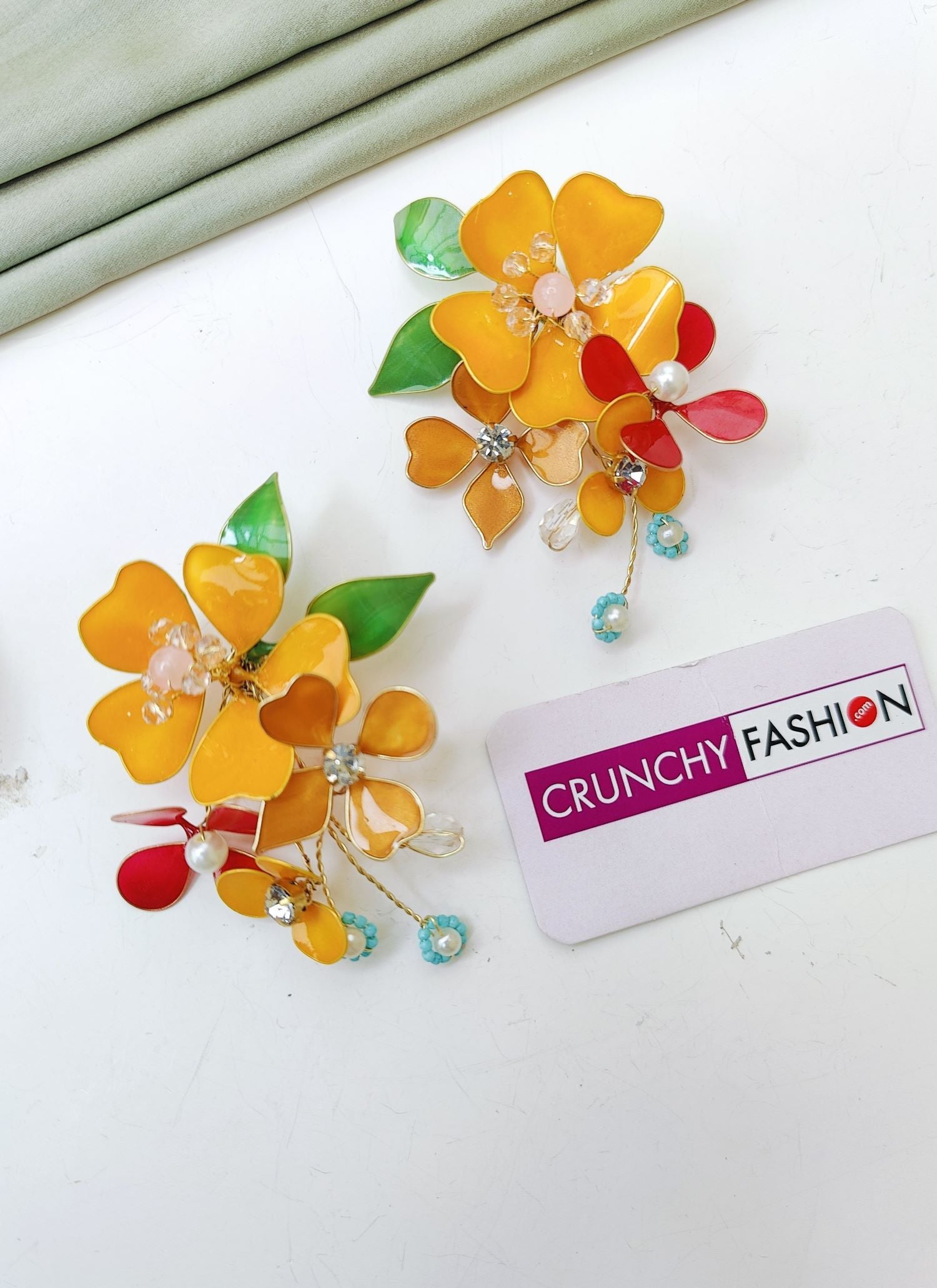 floral resin flower jewelry haldi jewellery set for wedding