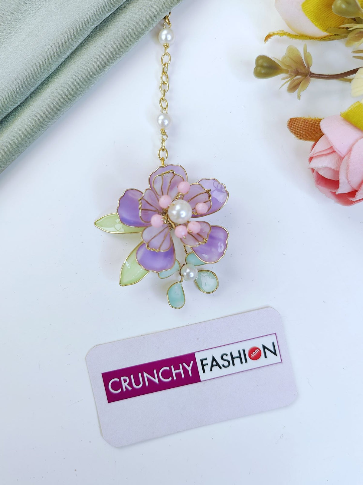 multicoloured floral resin jewellery set, handmade haldi mehndi jewelry